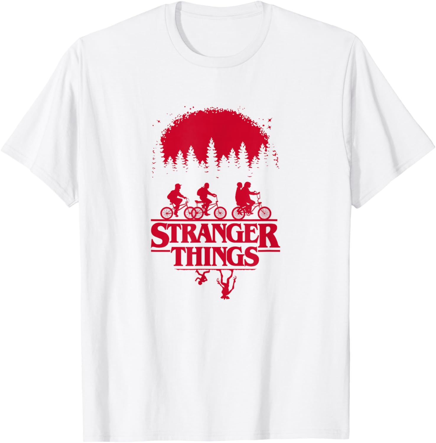 Stranger Things Upside Down Silhouette Group Shot T-Shirt for Fans - 11