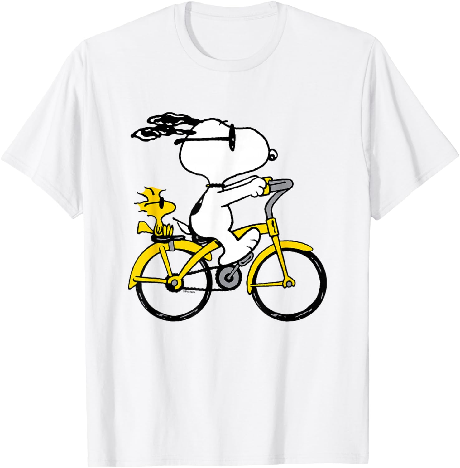 Snoopy and Woodstock Bike Ride T-Shirt for Fun Casual Outfits - 8