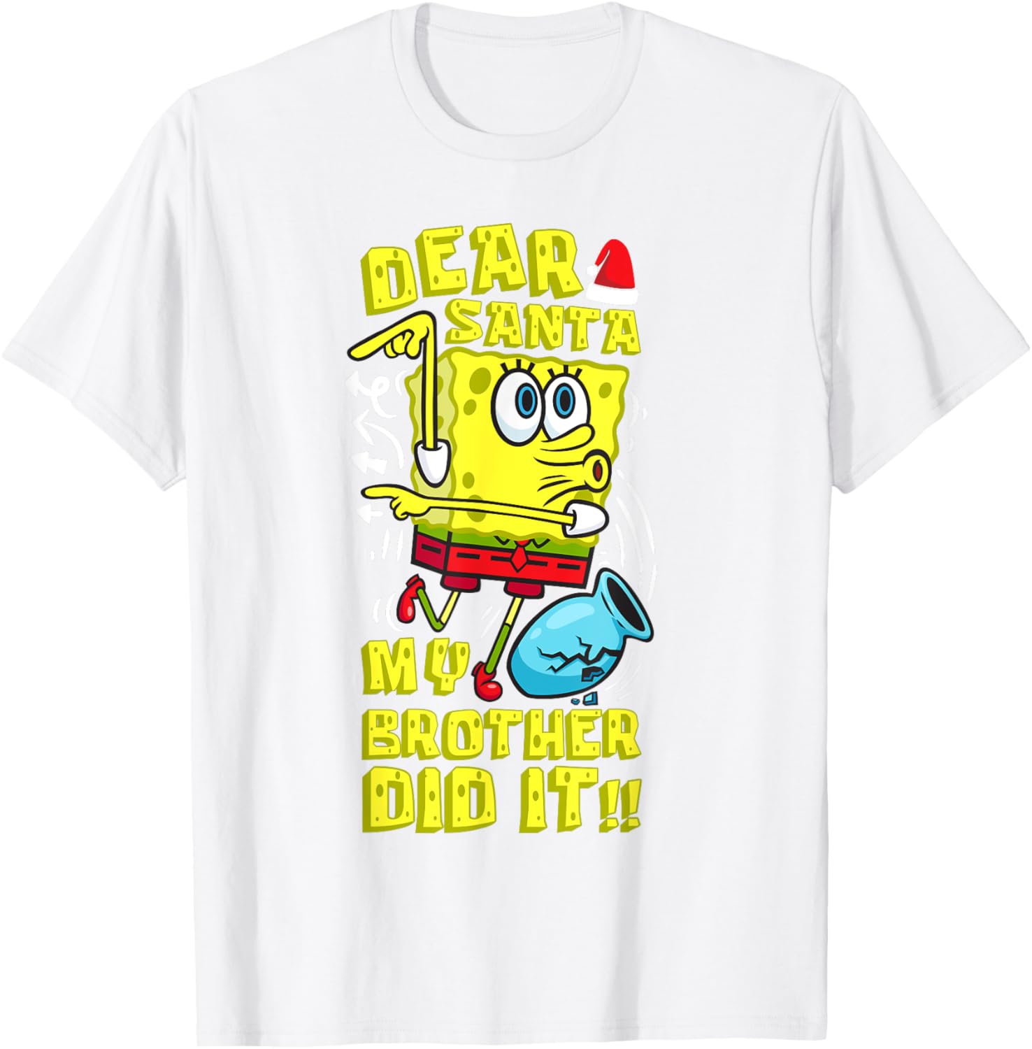 SpongeBob Christmas Dear Santa T-Shirt for Siblings Fun Humor - 6