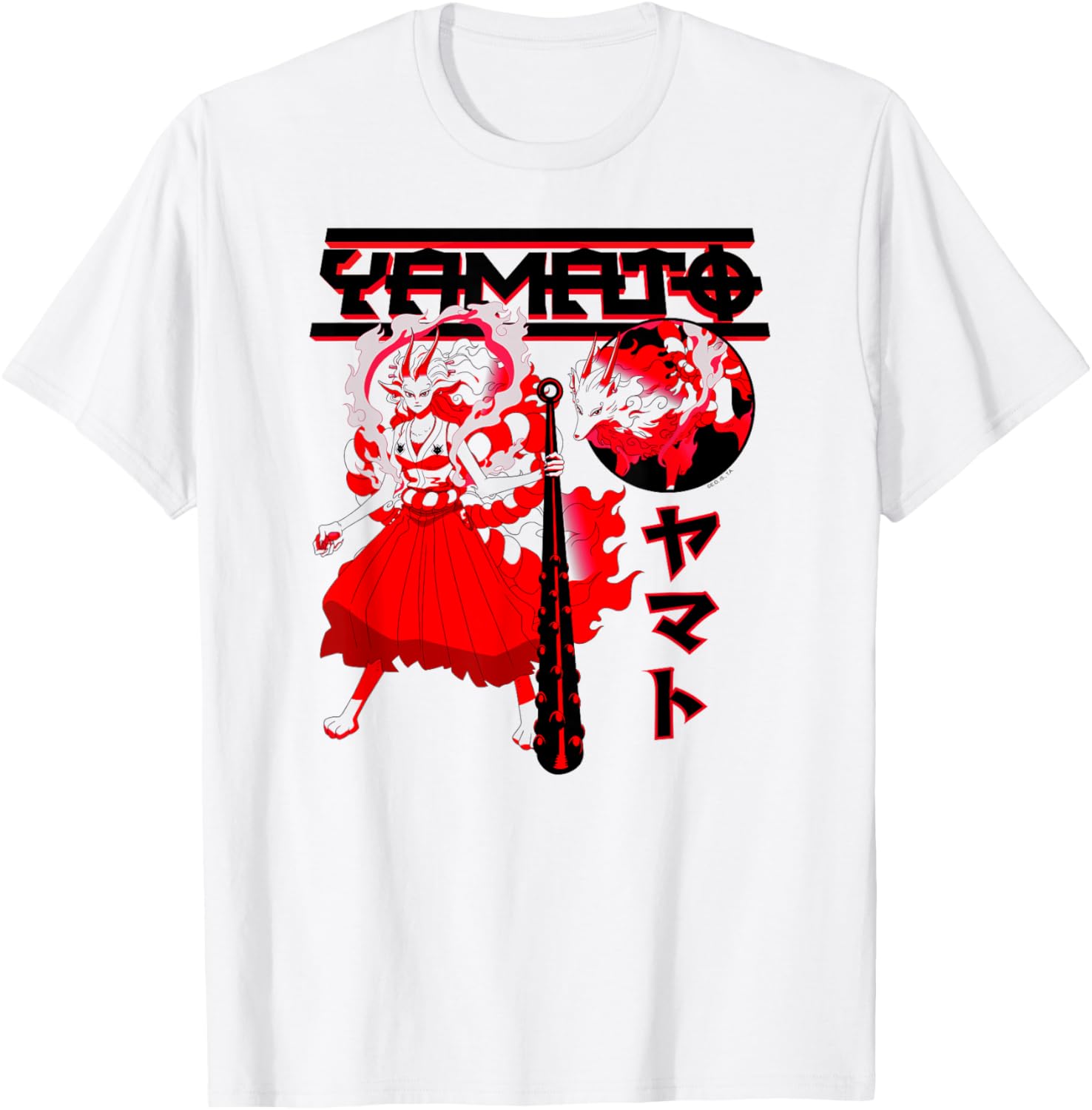 One Piece Anime Yamato Divine Wolf Kanji T-Shirt for Fans and Collectors - 1