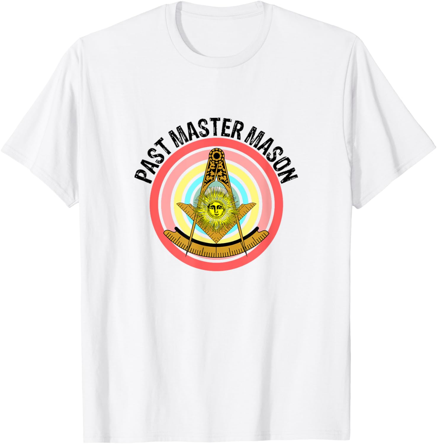 Past Master Mason Masonic Lodge Gavel Blue House T-Shirt for Men - 5