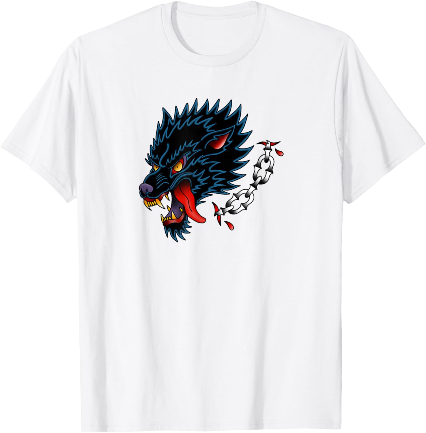Old School Wolf Tattoo Design T-Shirt for Stylish Animal Lovers - 4