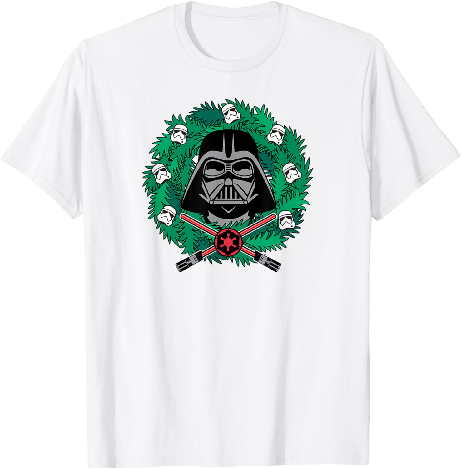 Amazon Essentials Men's Darth Vader Wreath T-Shirt for Christmas Fun - 6