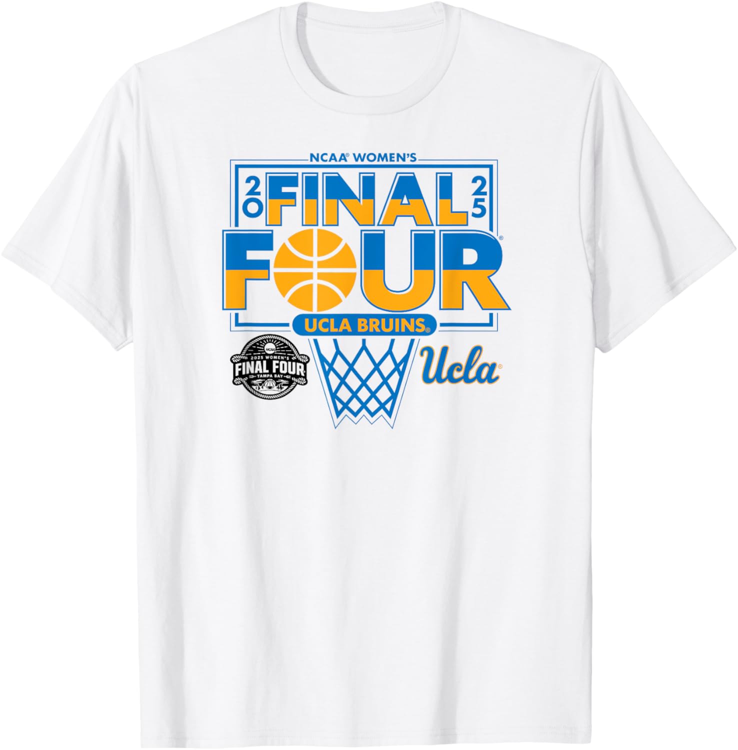UCLA Bruins Final Four 2025 Women's Basketball White T-Shirt for Fans - 1