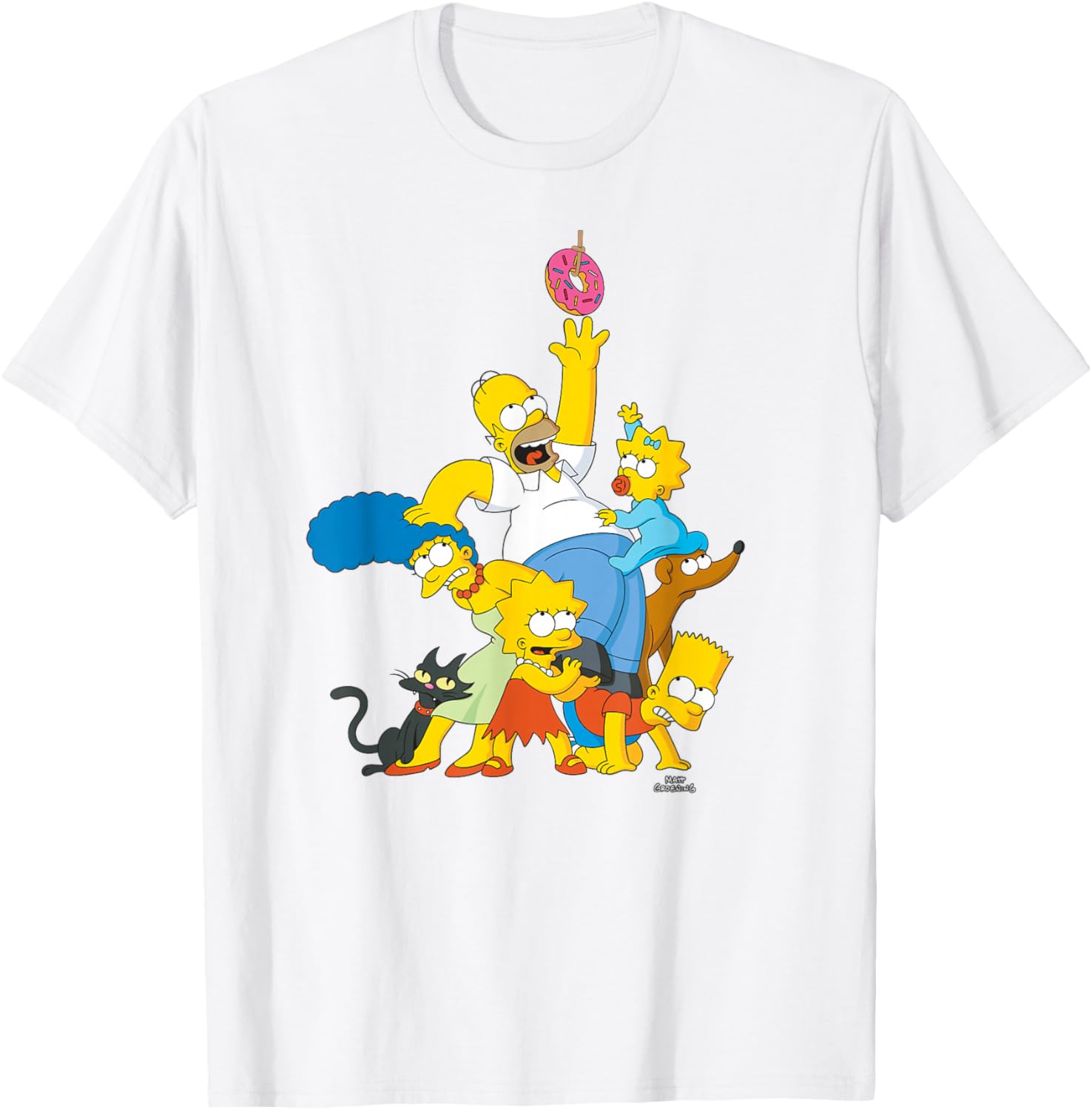 The Simpsons Family Donut Reach T-Shirt for Fun and Stylish Fans - 13