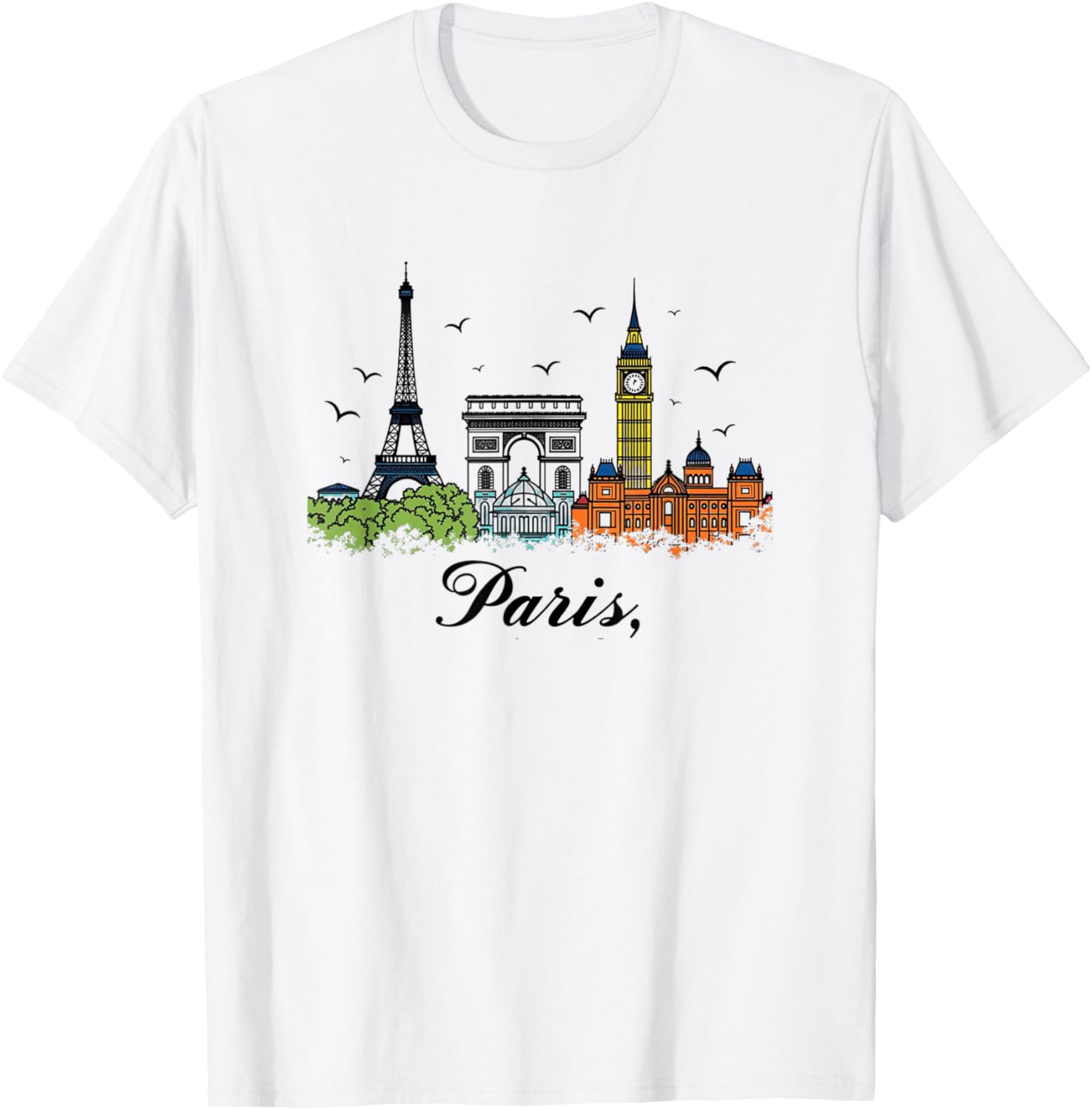Vintage Eiffel Tower Paris T-Shirt Je T'aime Retro Style Souvenir Wear - 4