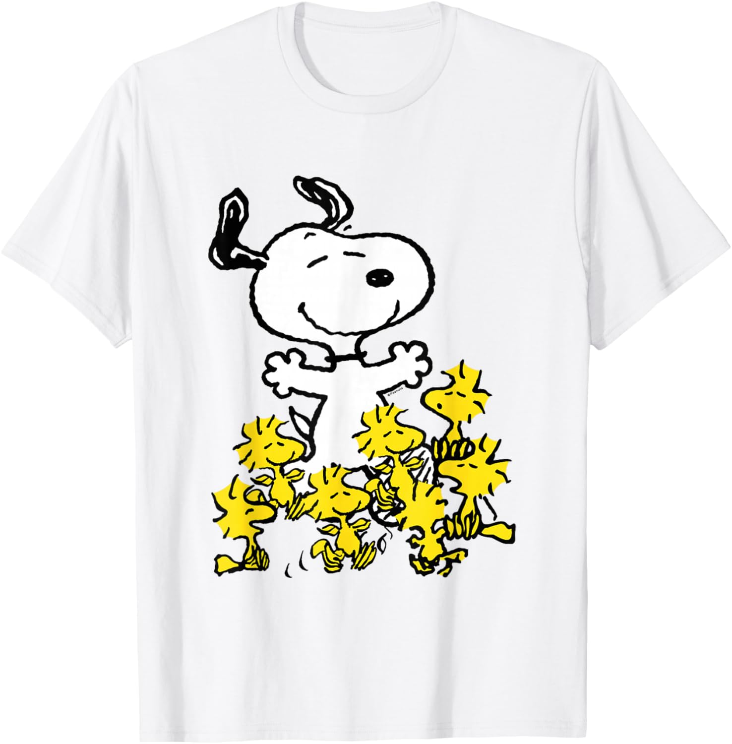 Peanuts Snoopy Chick Party Shirt Classic Fit Adult Black T-Shirt - 3