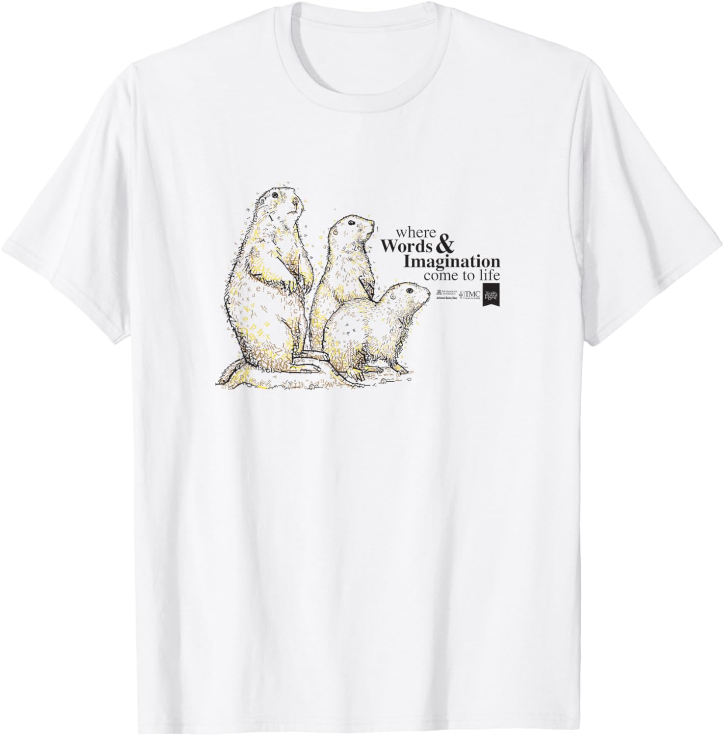 Tucson Festival of Books Prairie Dog Mascot T-Shirt for All Ages - 2