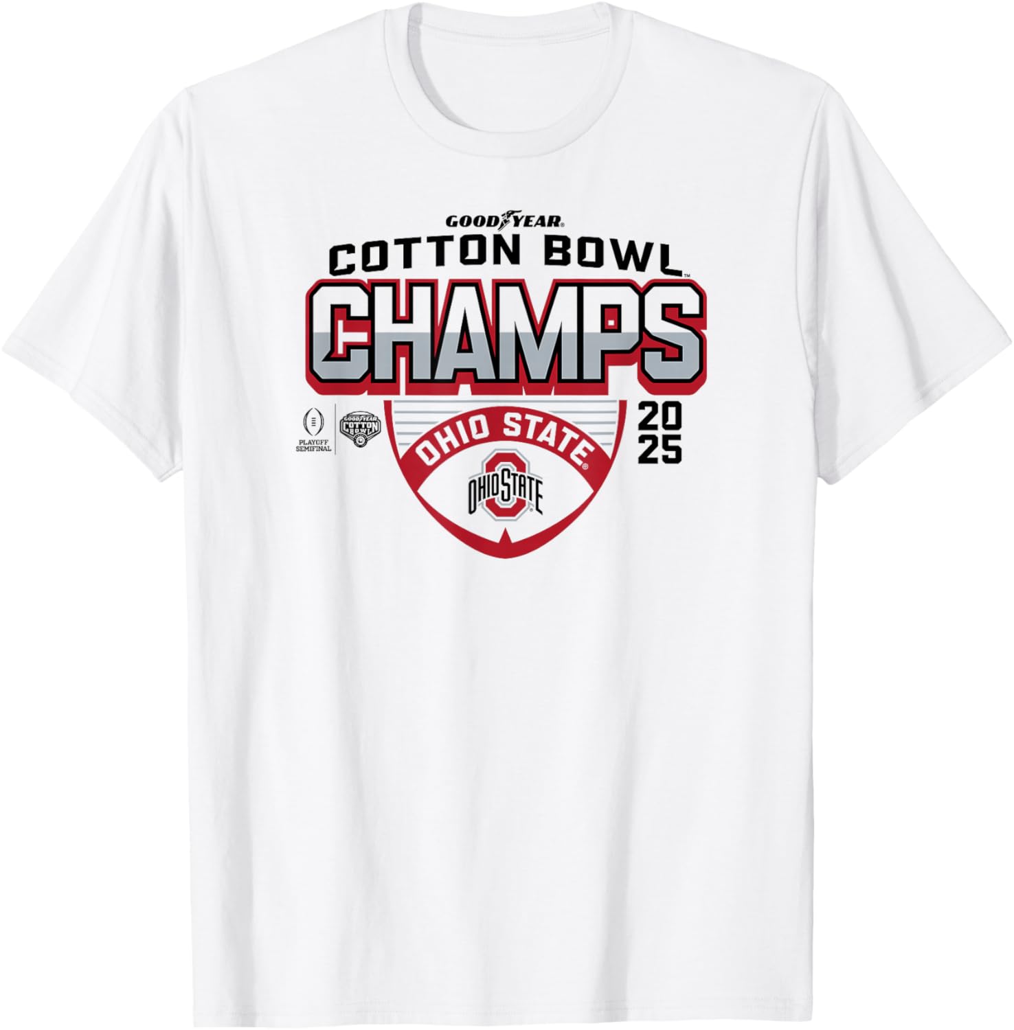 Ohio State Buckeyes 2025 Cotton Bowl Champs Icon White T-Shirt - 1