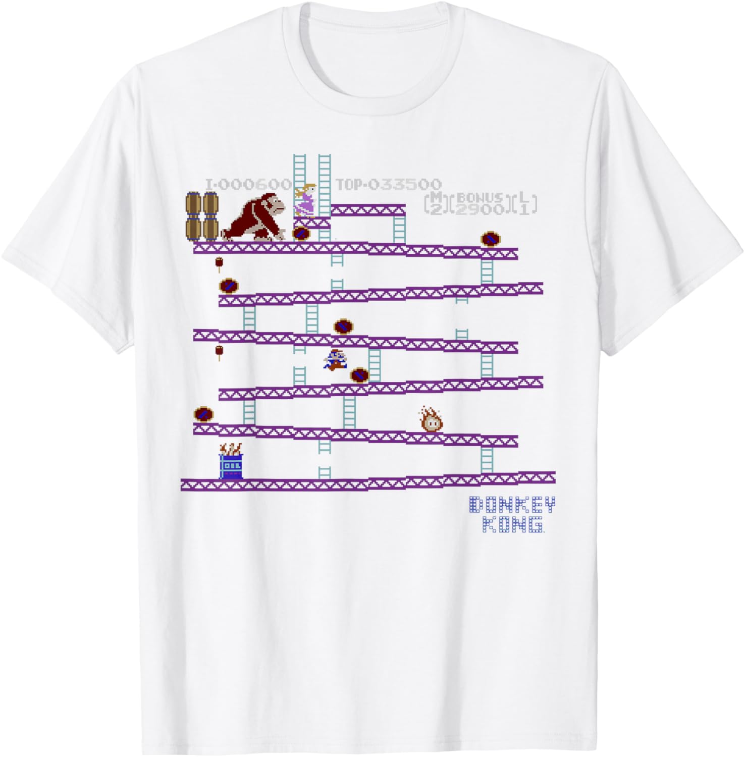 Retro Nintendo Donkey Kong 8-Bit Graphic T-Shirt for Gaming Fans - 2