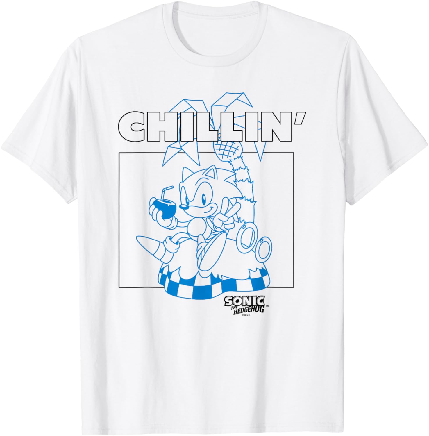 Sonic The Hedgehog Father's Day Chill Vacation Retro T-Shirt for Dad - 1