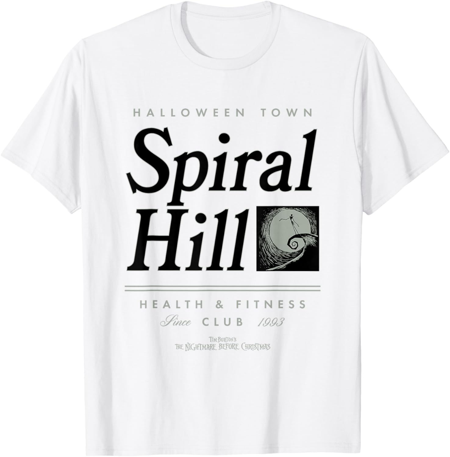Disney Nightmare Before Christmas Spiral Hill Gym T-Shirt for Fans - 2