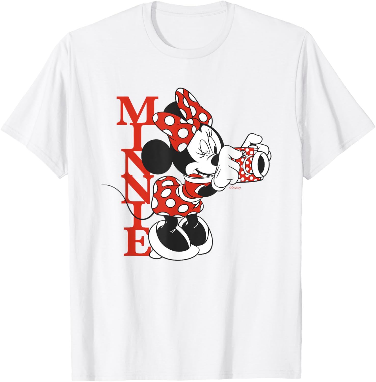 Vintage Disney Minnie Mouse Polka Dot T-Shirt with Camera for Fashion Lovers - 6