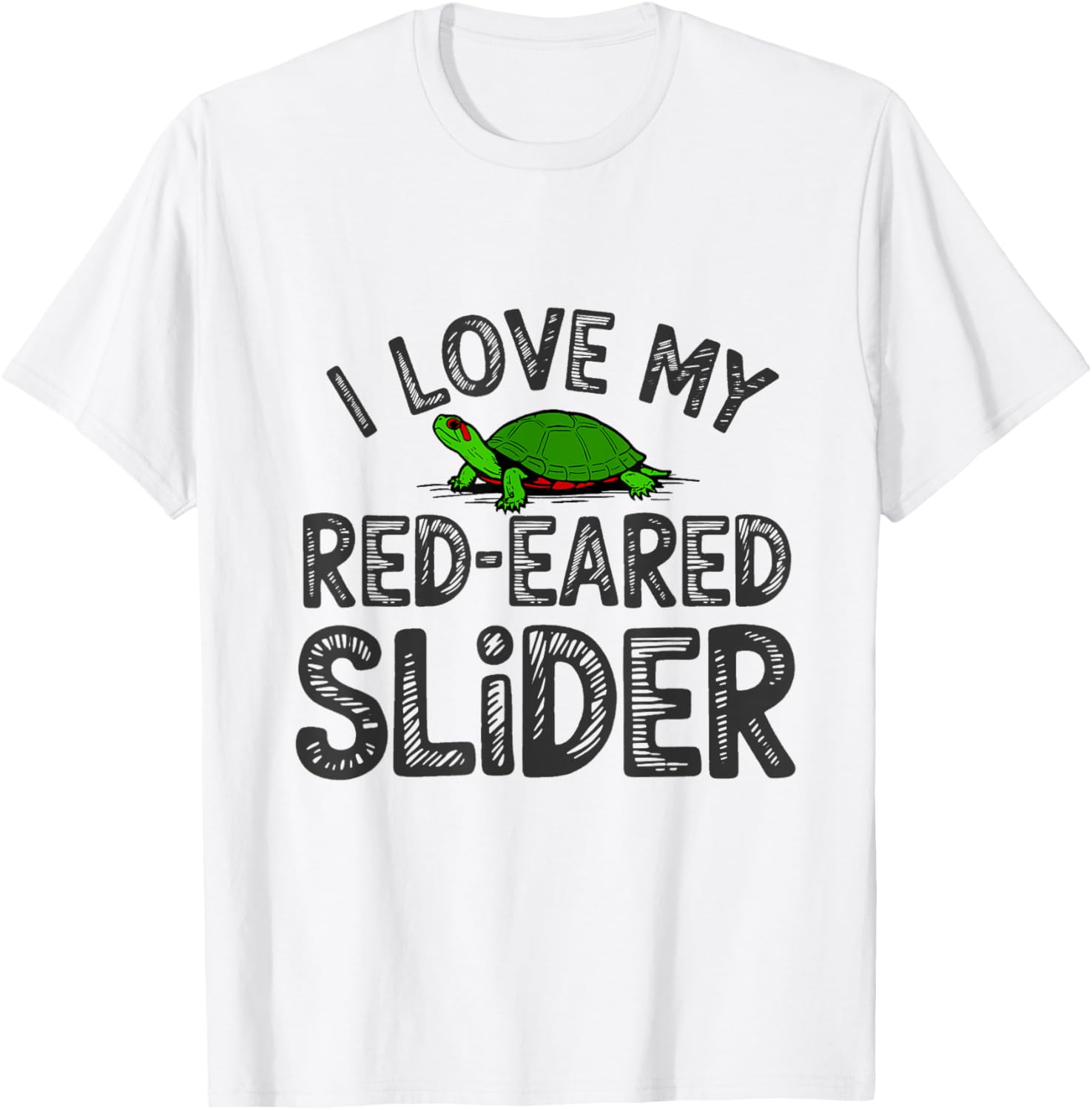 Cool I Love My Red Eared Slider Turtle Mom Dad T-Shirt for Pet Lovers - 1