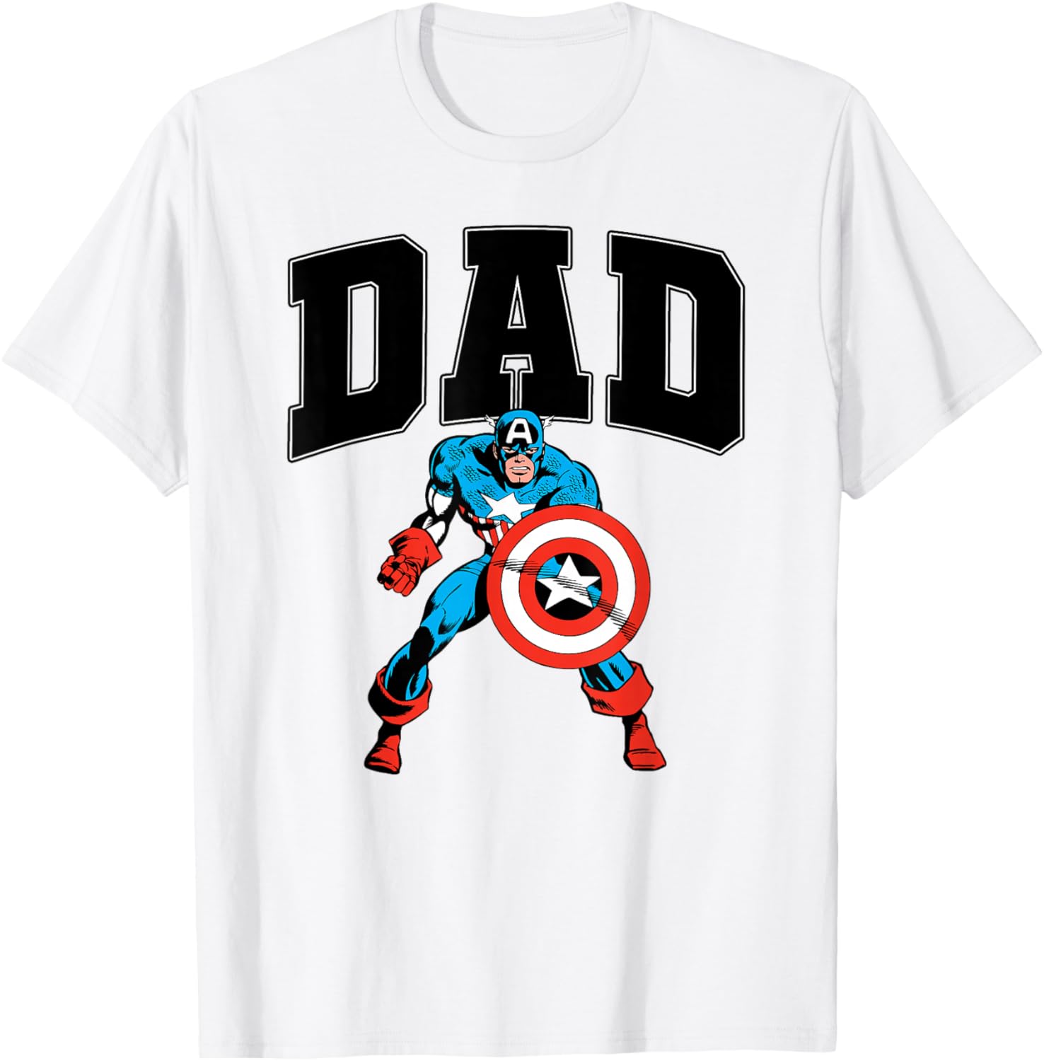 Retro Captain America Dad T-Shirt for Marvel Comics Father's Day Gift - 5