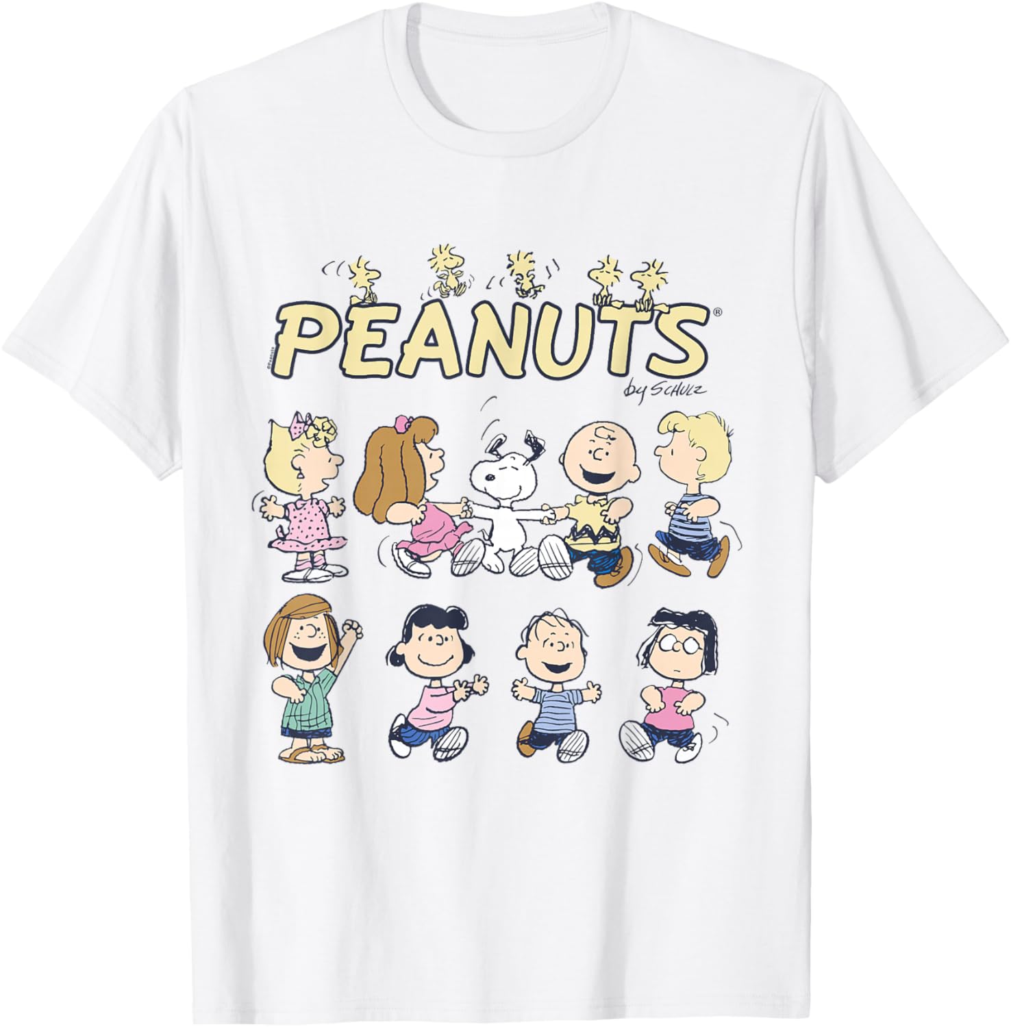 Peanuts Snoopy and Friends Dancing Short Sleeve T-Shirt for Fun Style - 14