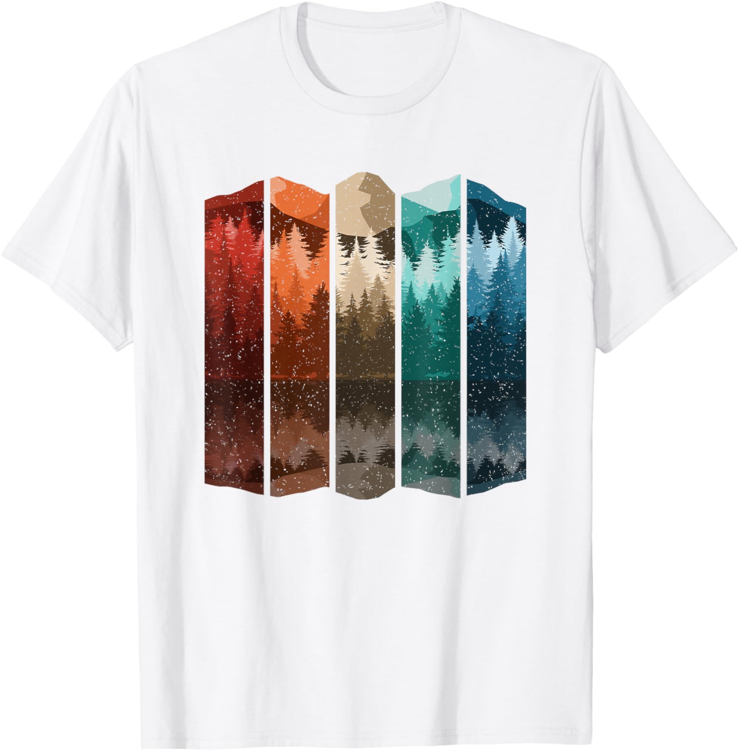 Vintage Mountain Forest Tree T-Shirt for Men - Retro Nature Style Apparel - 1