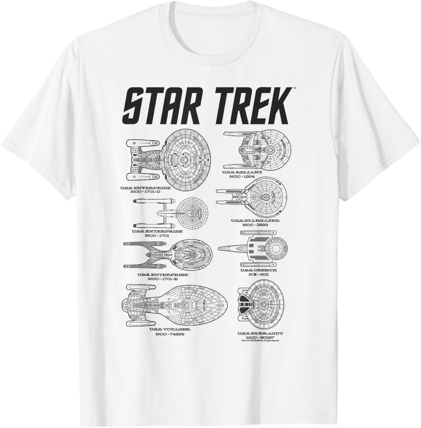 Star Trek Starfleet Enterprise Spaceship Textbook T-Shirt for Fans - 3