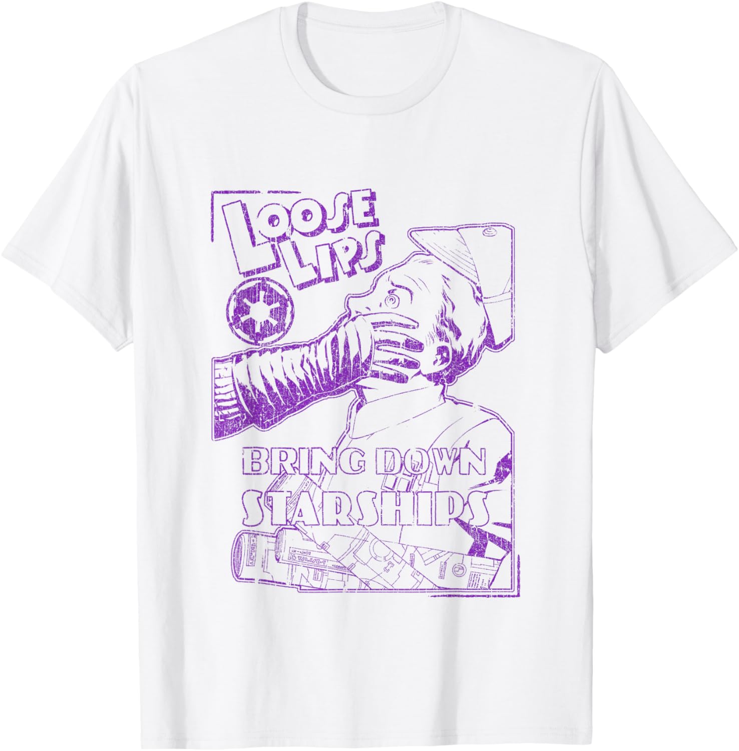 Star Wars Retro Propaganda Big Poster T-Shirt for Space Battle Fans - 1