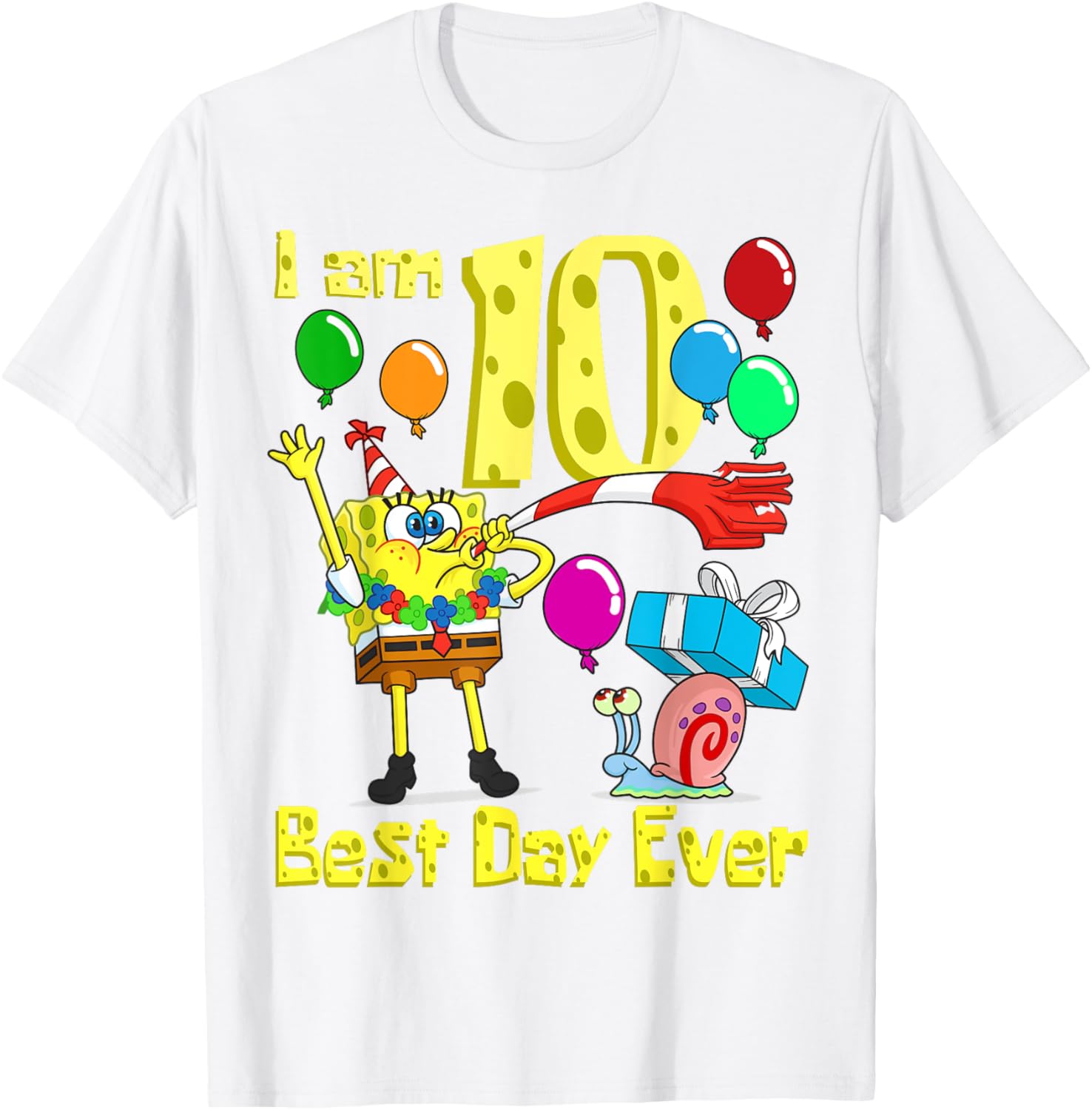 SpongeBob 10th Birthday Party T-Shirt by Mademark for Fun Celebrations - 10