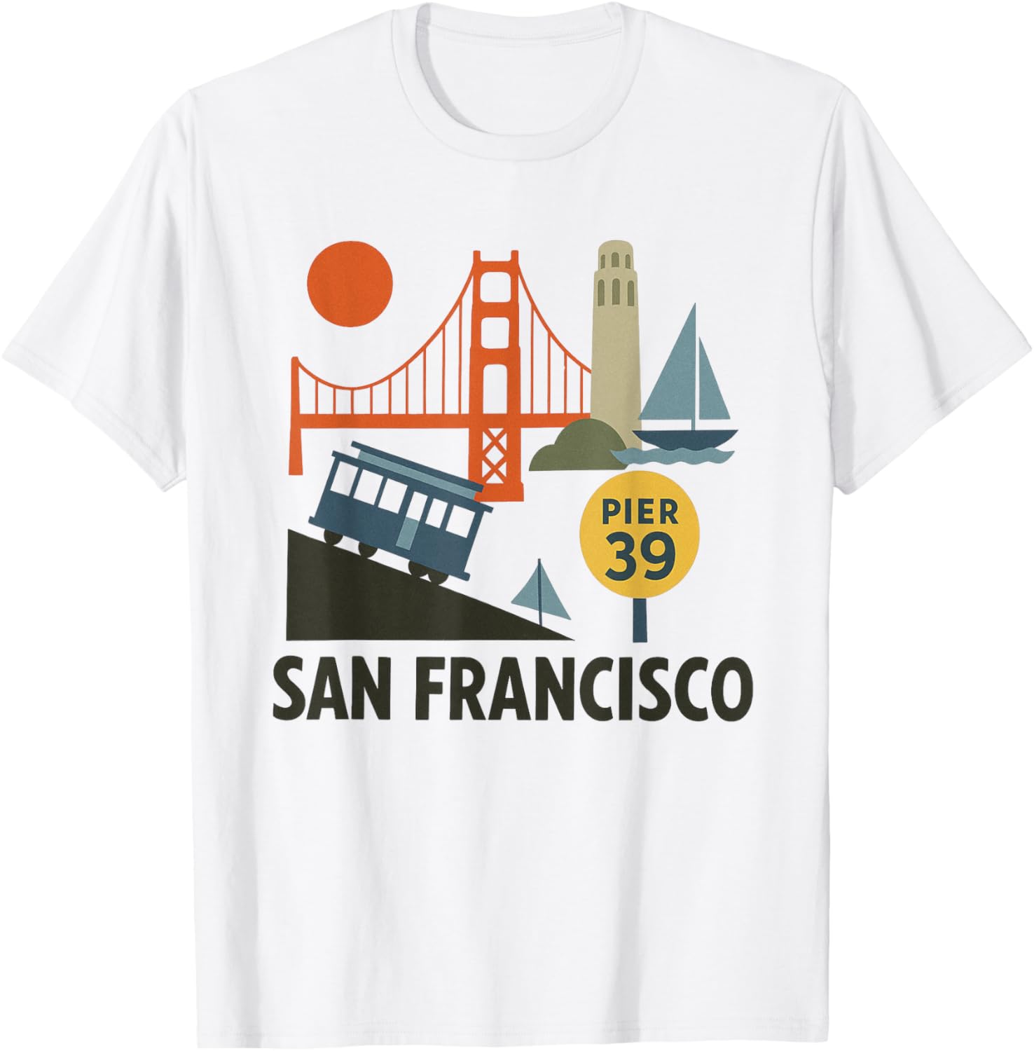 San Francisco Icons T-Shirt Featuring Famous City Landmarks - 4