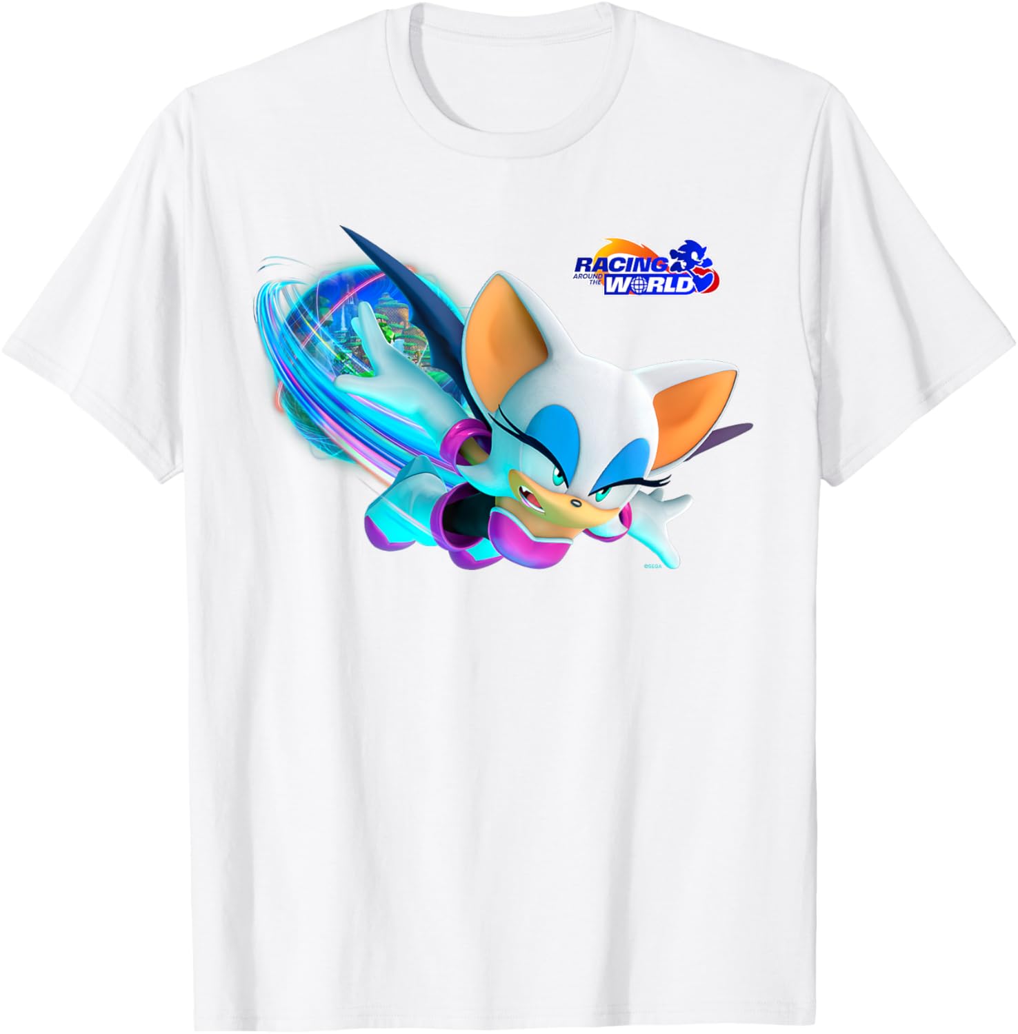 Sonic the Hedgehog Racing Around the World Rouge T-Shirt for Fans - 23