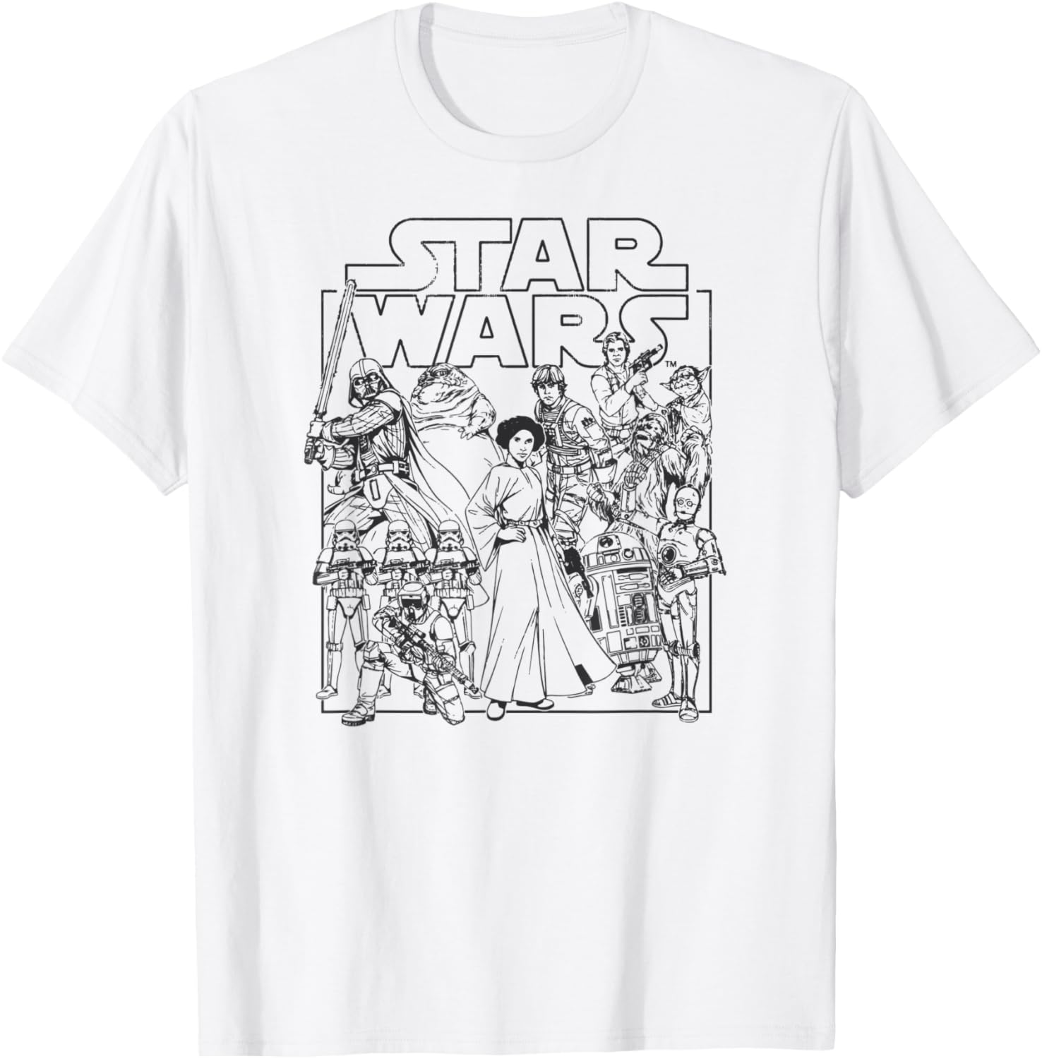 Star Wars Kids Retro Movie Poster T-Shirt in White, Small Size - 1