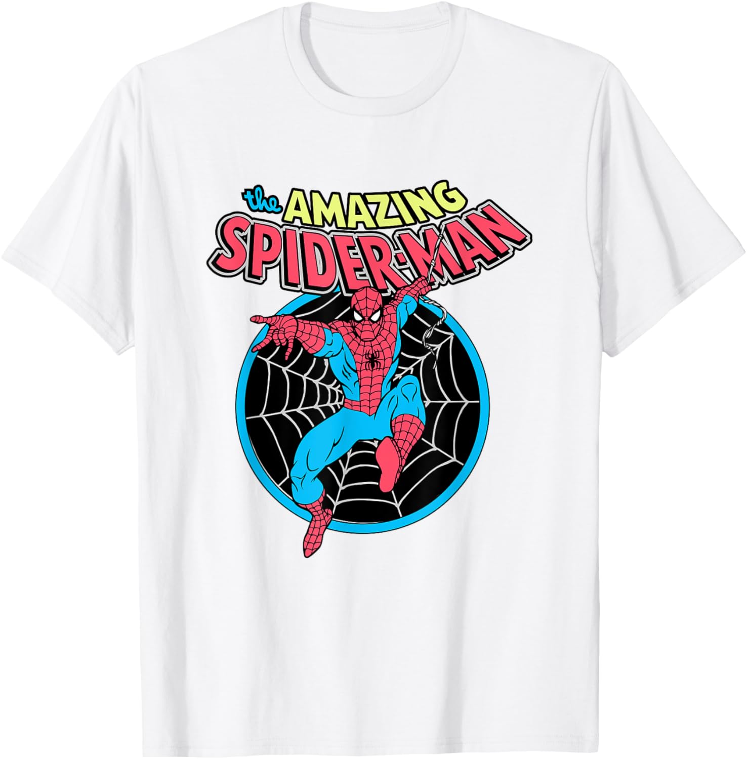 Vintage Spider-Man Web Circle T-Shirt for Marvel Comics Fans - 9