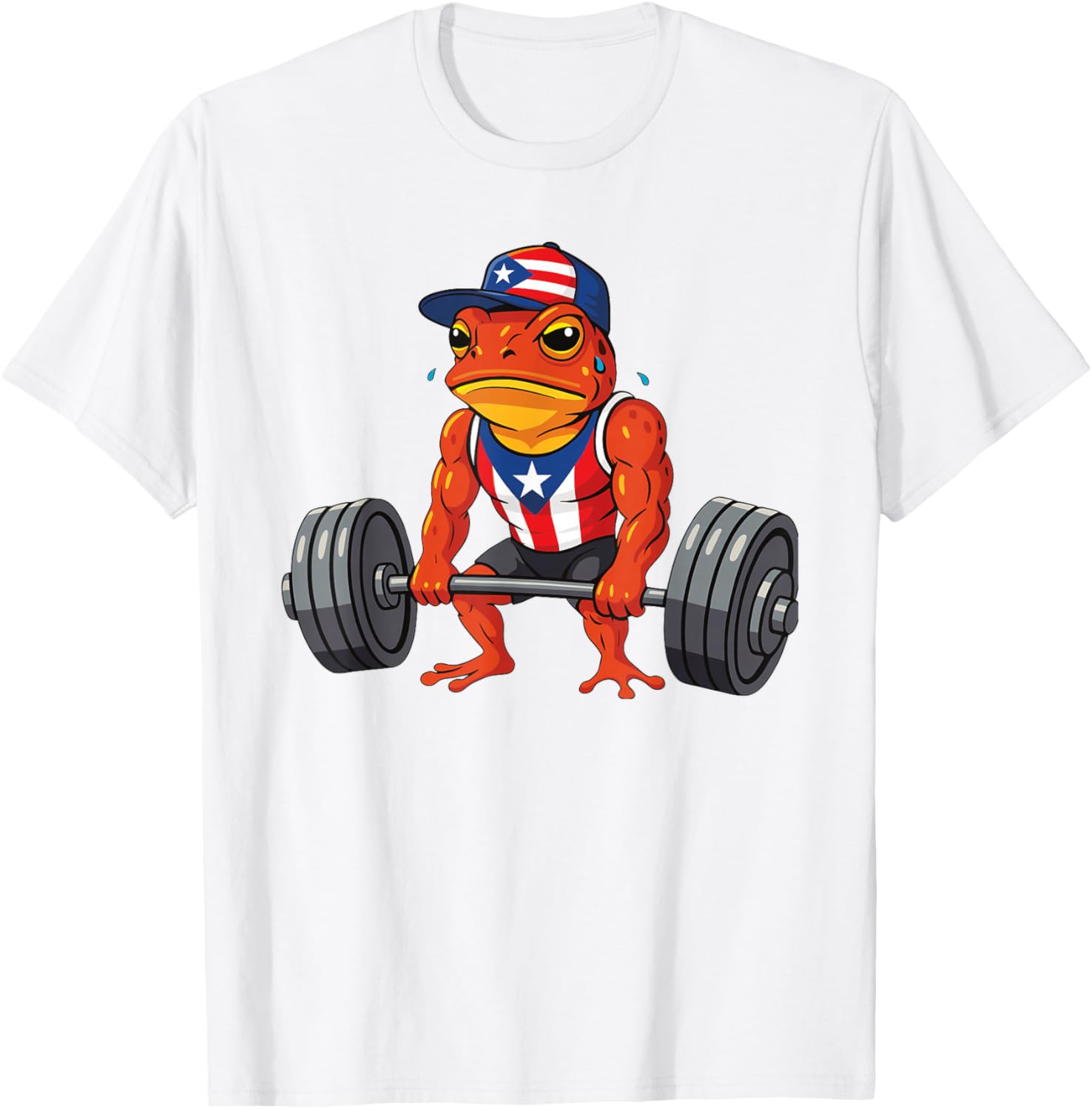 Taino Coqui Frog Gym Training T-Shirt with Puerto Rico Flag Design - 22