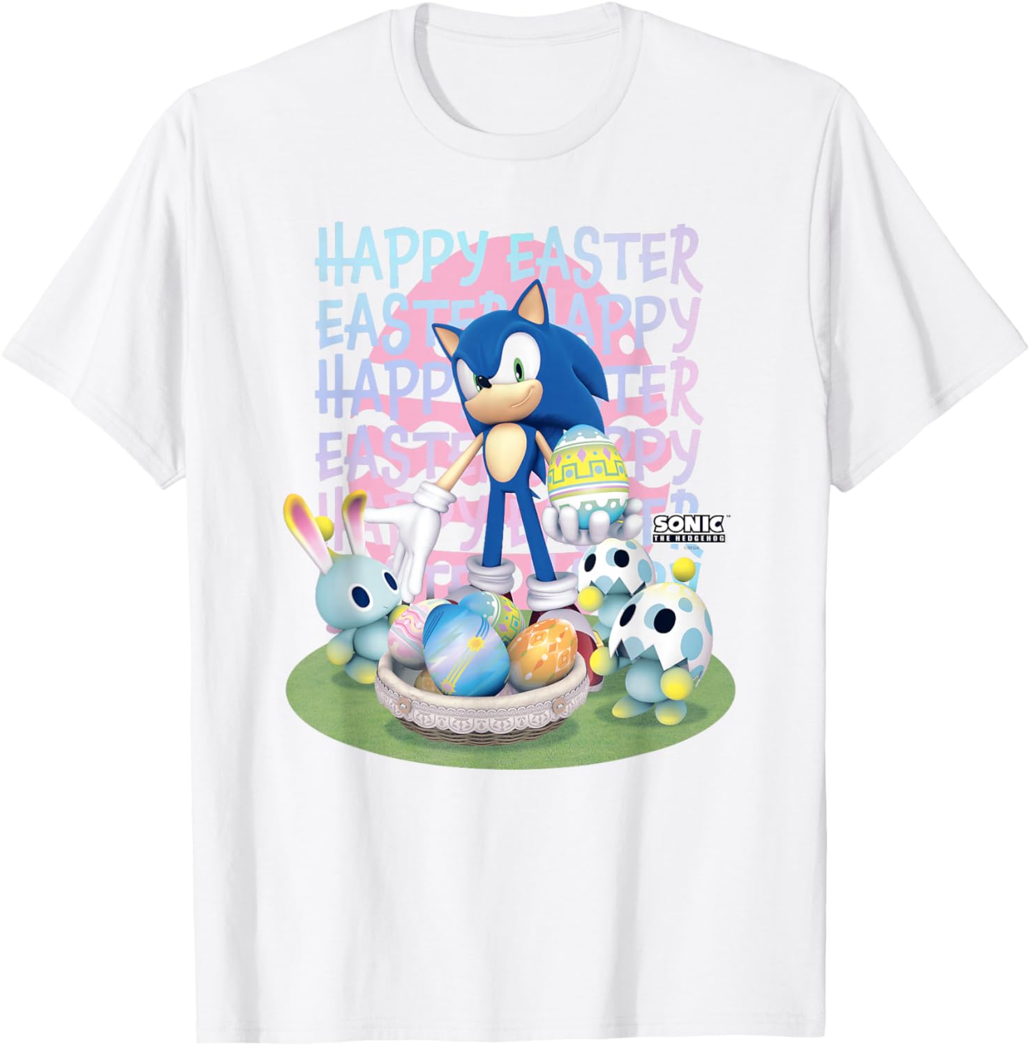 Sonic the Hedgehog Easter Egg Logo T-Shirt for Fun Spring Style - 2