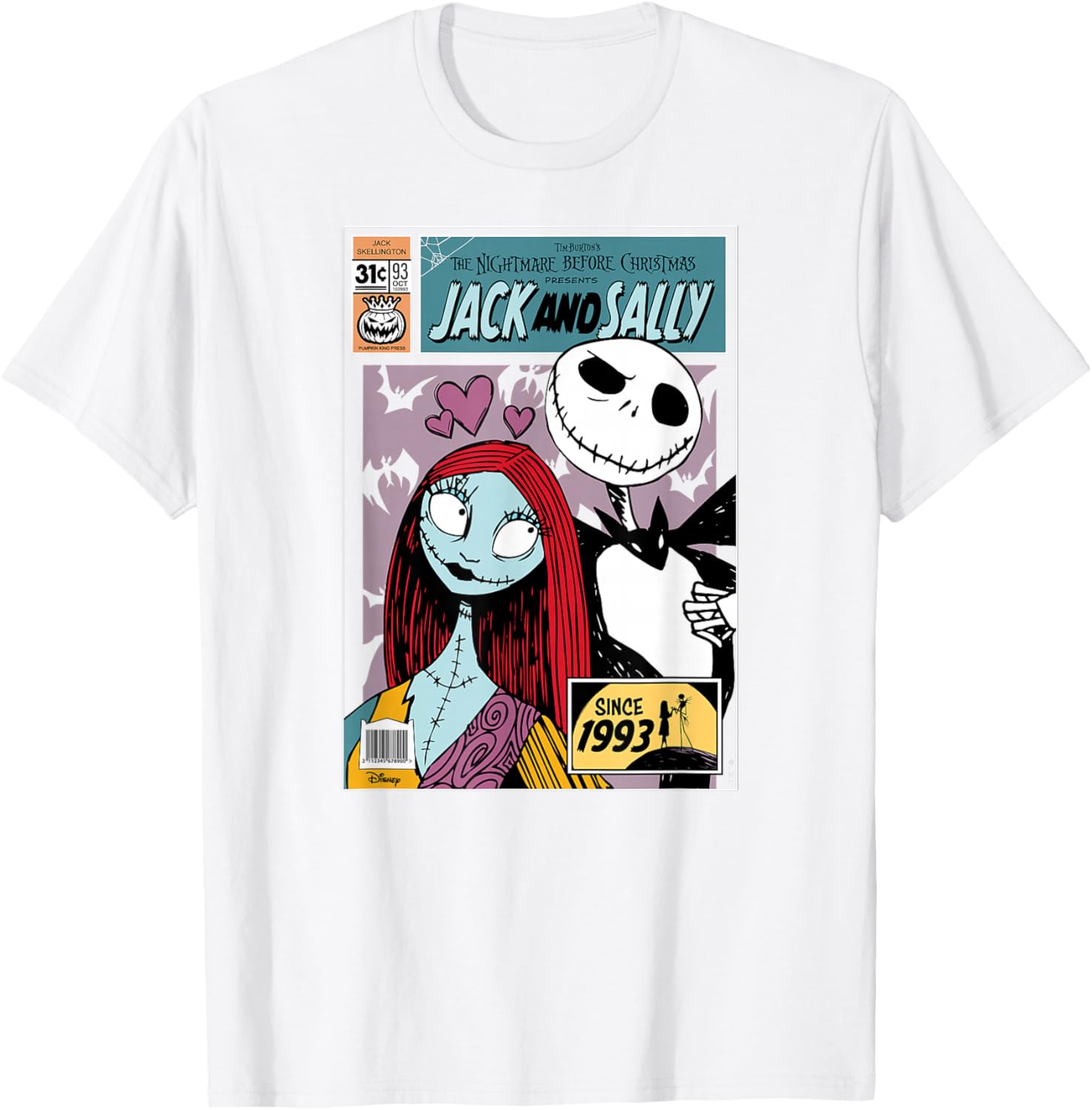 Jack and Sally Nightmare Before Christmas T-Shirt for Fans and Collectors - 1