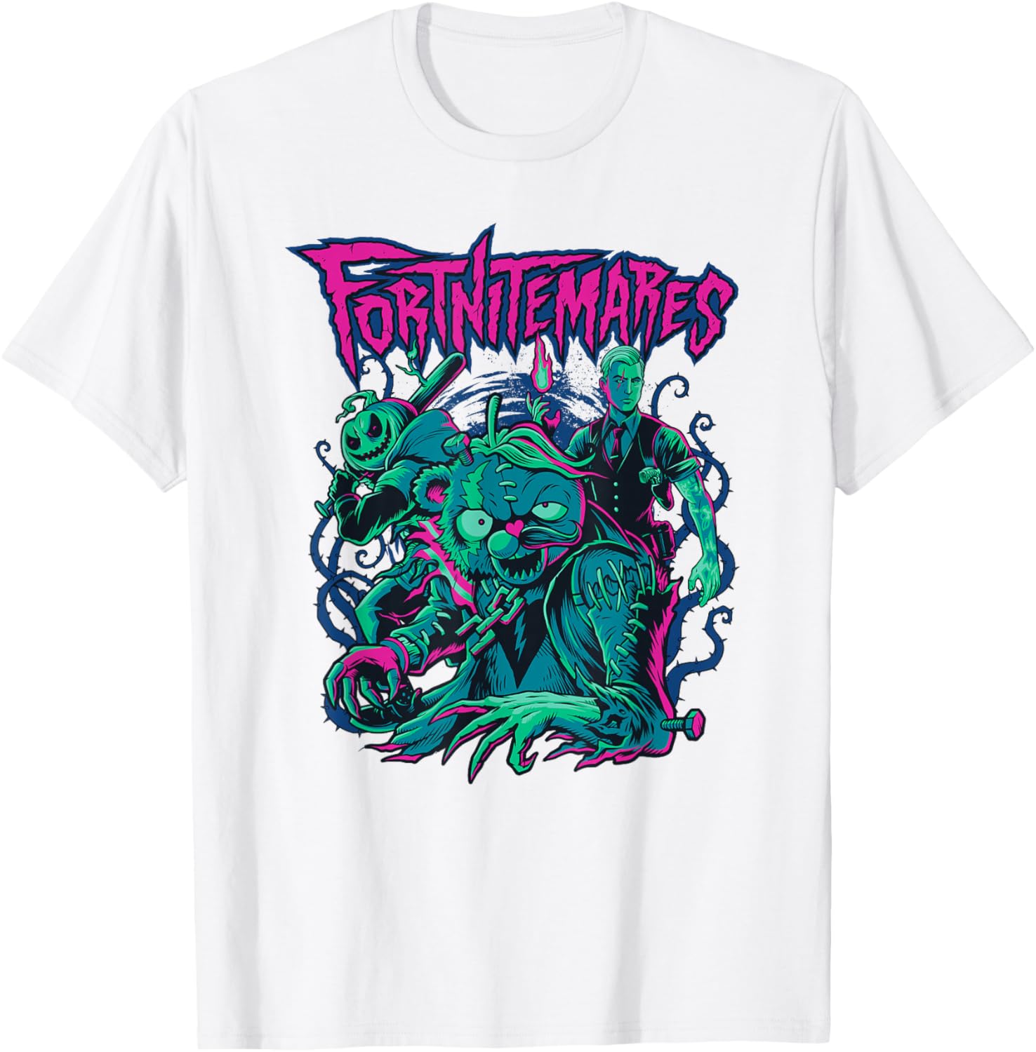 Fortnite Halloween Fortnitemares Retro Horror Group Shot T-Shirt for Fans - 21