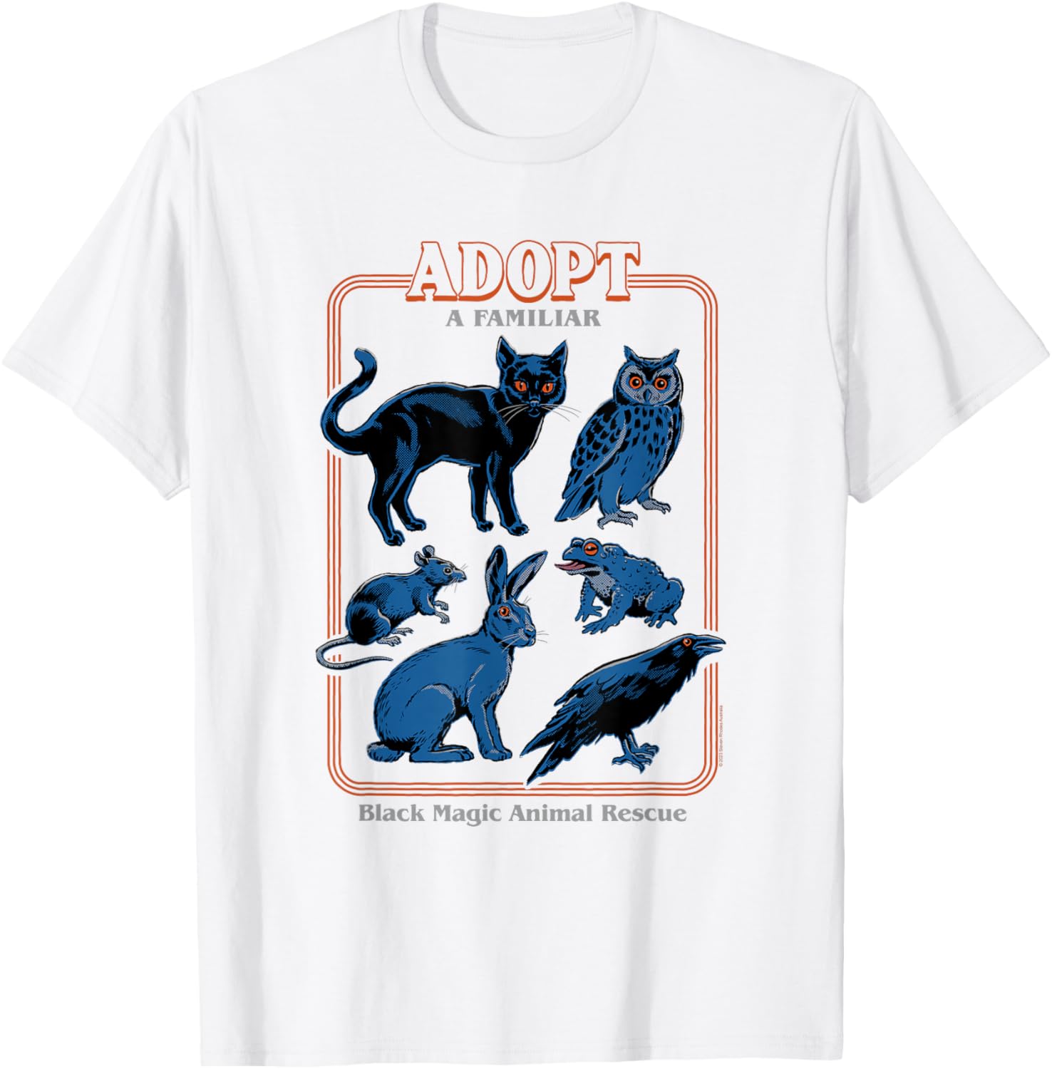 Steven Rhodes Black Magic Adopt a Familiar Retro T-Shirt for Fun Lovers - 4