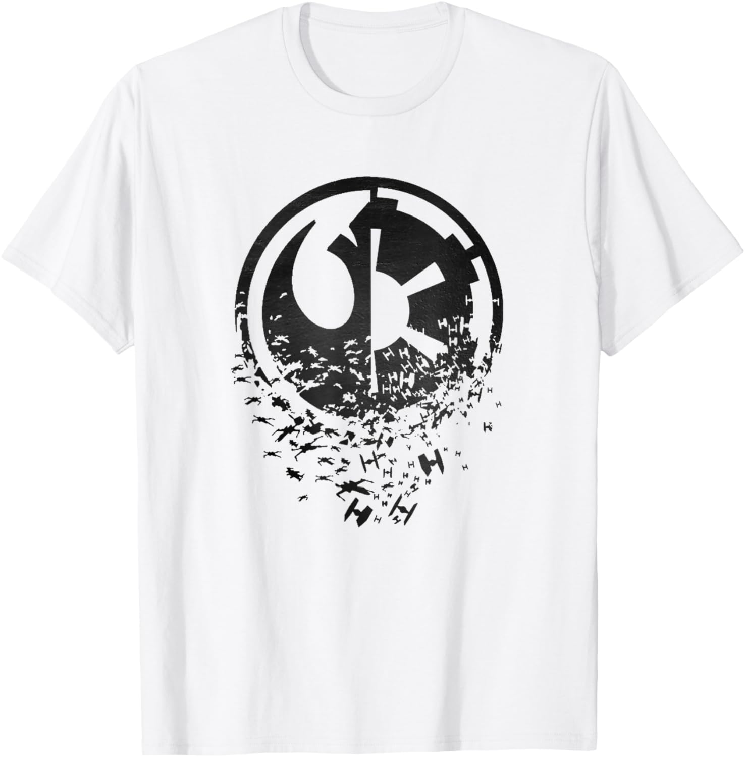 Star Wars Rebel Alliance versus Galactic Empire Split T-Shirt for Fans - 2