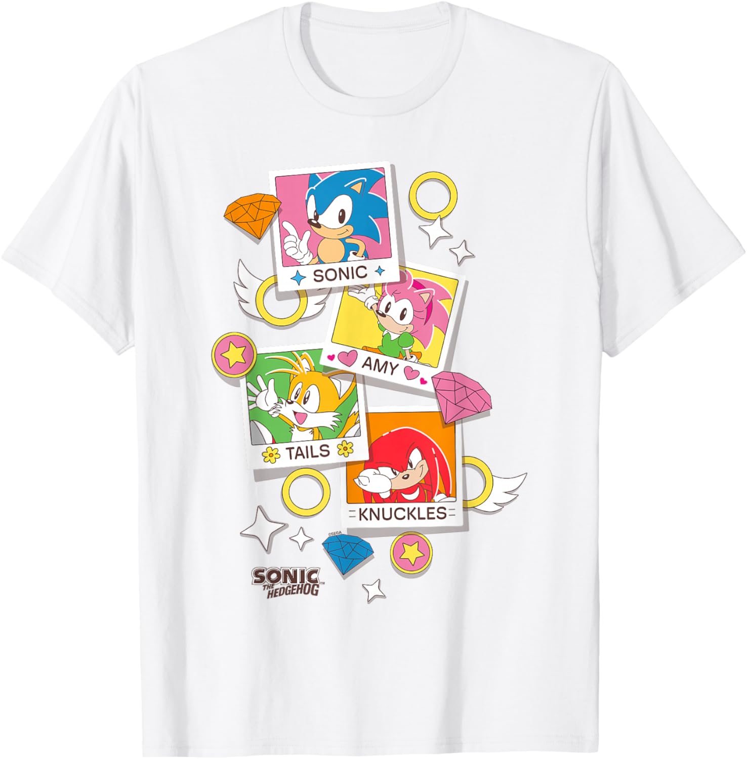 Sonic The Hedgehog Polaroid T-Shirt with Big Chest Logo for Fans - 4