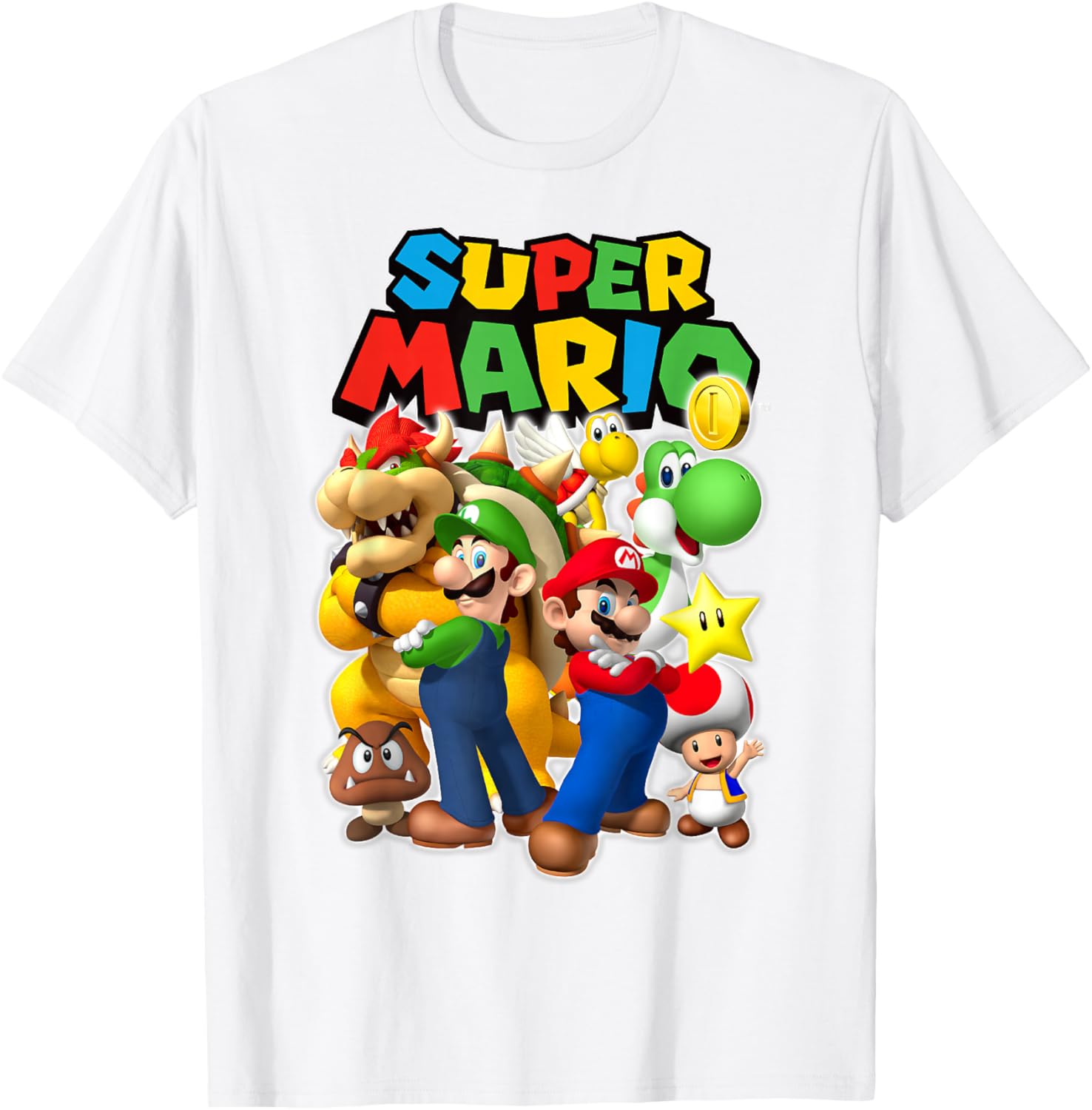 Super Mario Originals Group Shot T-Shirt for Gamers and Fans - 3
