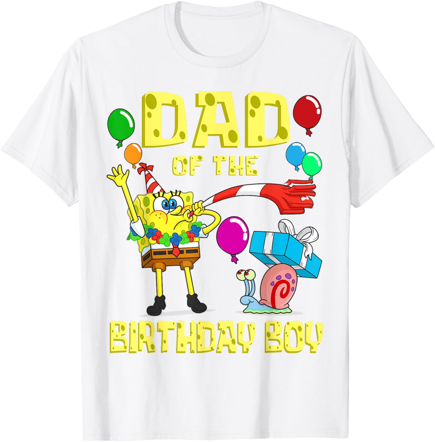 SpongeBob Daddy of the Birthday Boy Theme T-Shirt for Fun Parties - 5
