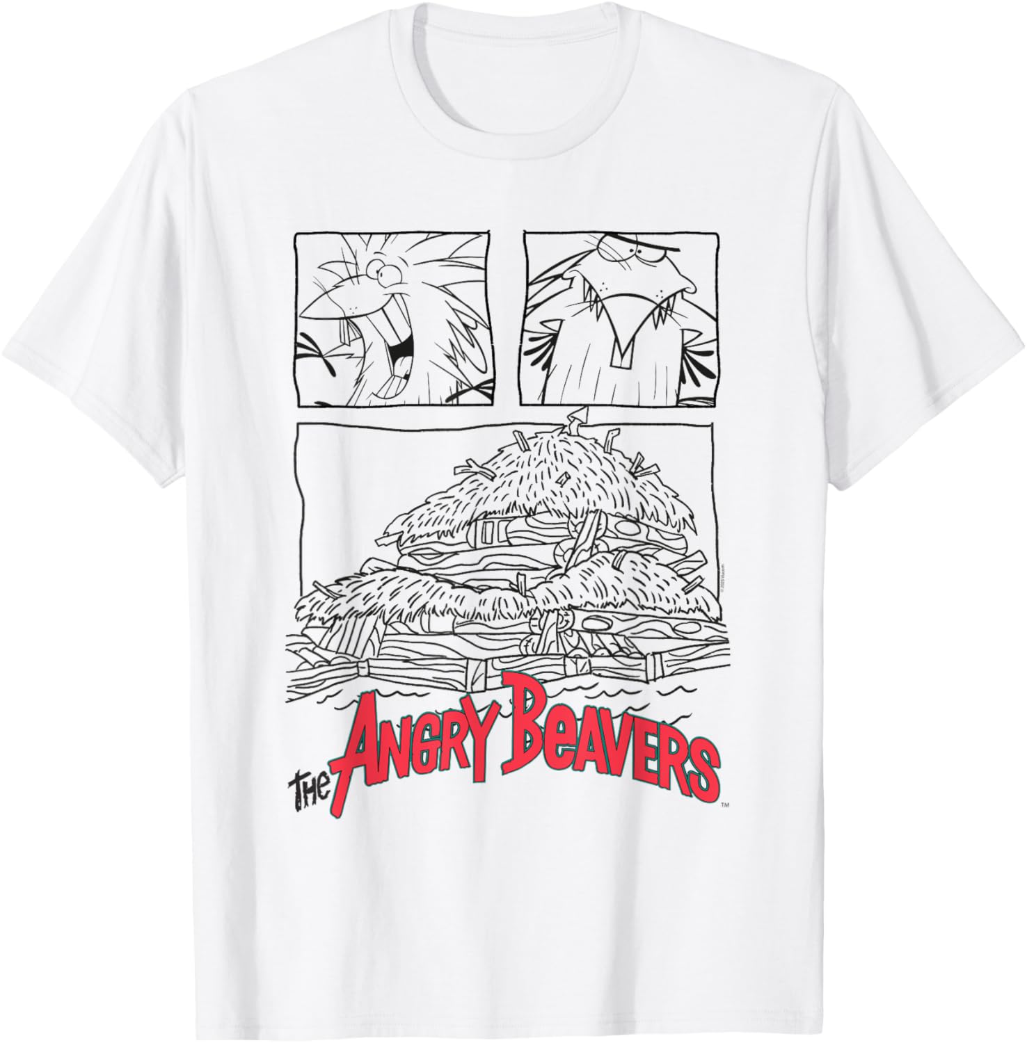 The Angry Beavers Cartoon T-Shirt Featuring Norb and Dag's Dam Design - 2