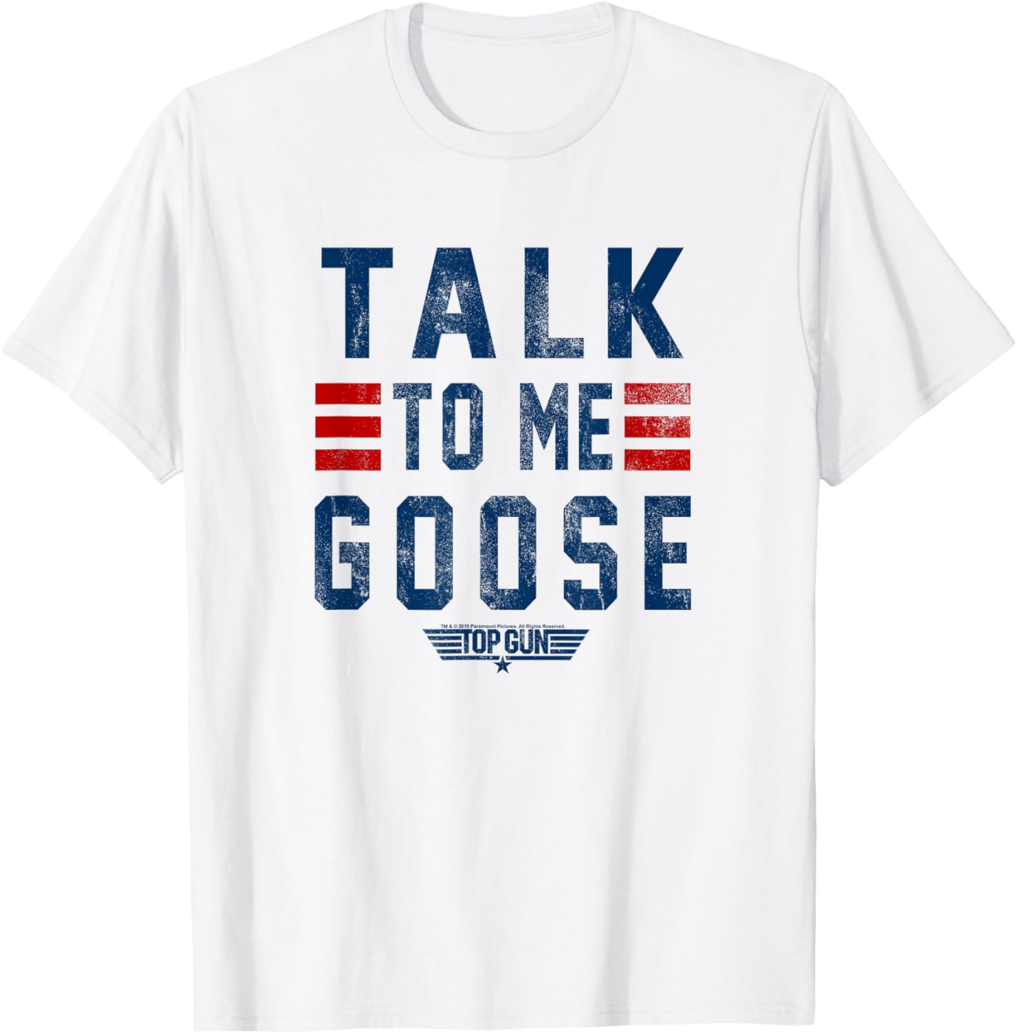 Top Gun Talk To Me Goose Distressed Graphic Short Sleeve T-Shirt - 5