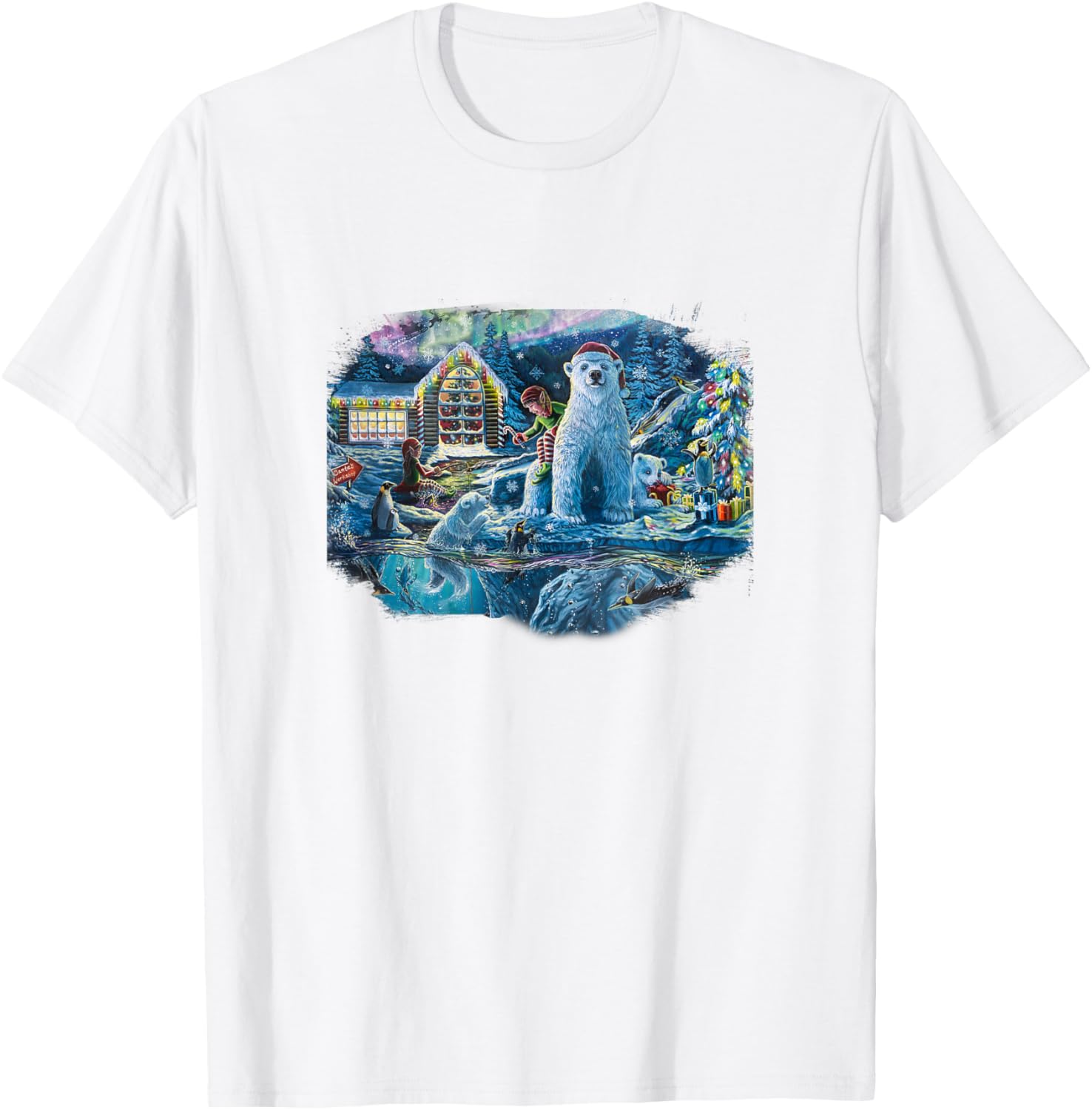 Dakota Daetwiler Christmas Eve Workshop Art T-Shirt for Holiday Cheer - 2