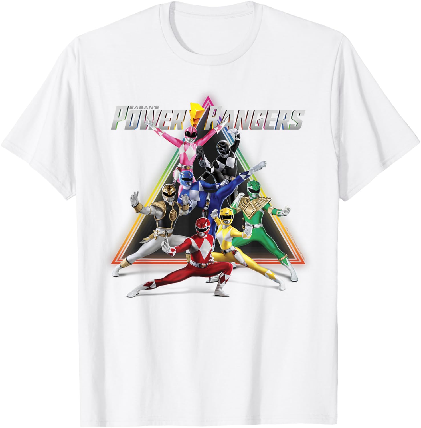 Power Rangers Rainbow Pyramid Retro T-Shirt for Fans and Collectors - 4