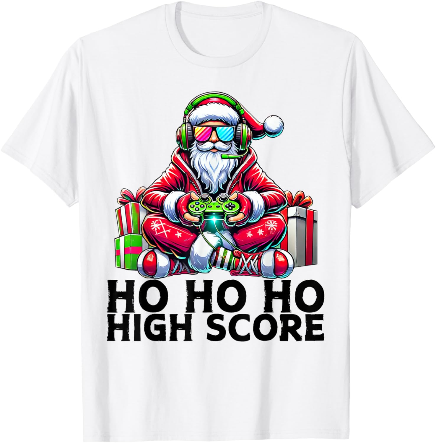 Santa Claus Gaming T-Shirt for Christmas Gamers - Fun Holiday Apparel - 3