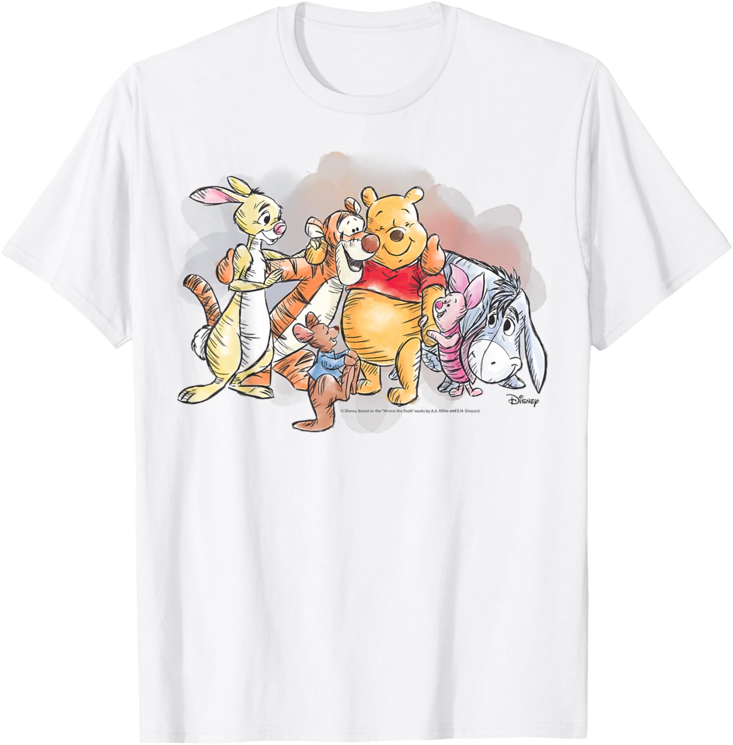 Winnie the Pooh Watercolor T-Shirt Cute Apparel for Fans of Pooh Bear - 1