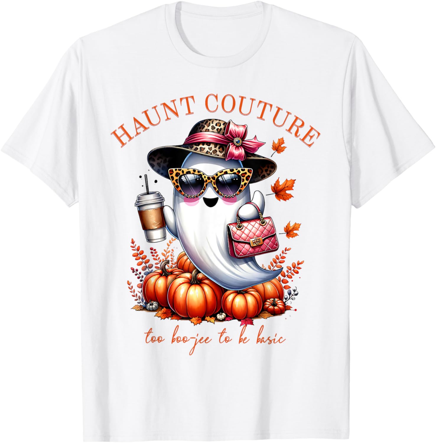 Haunt Couture Too Boojee to be Basic Funny Ghost Halloween T-Shirt - 3