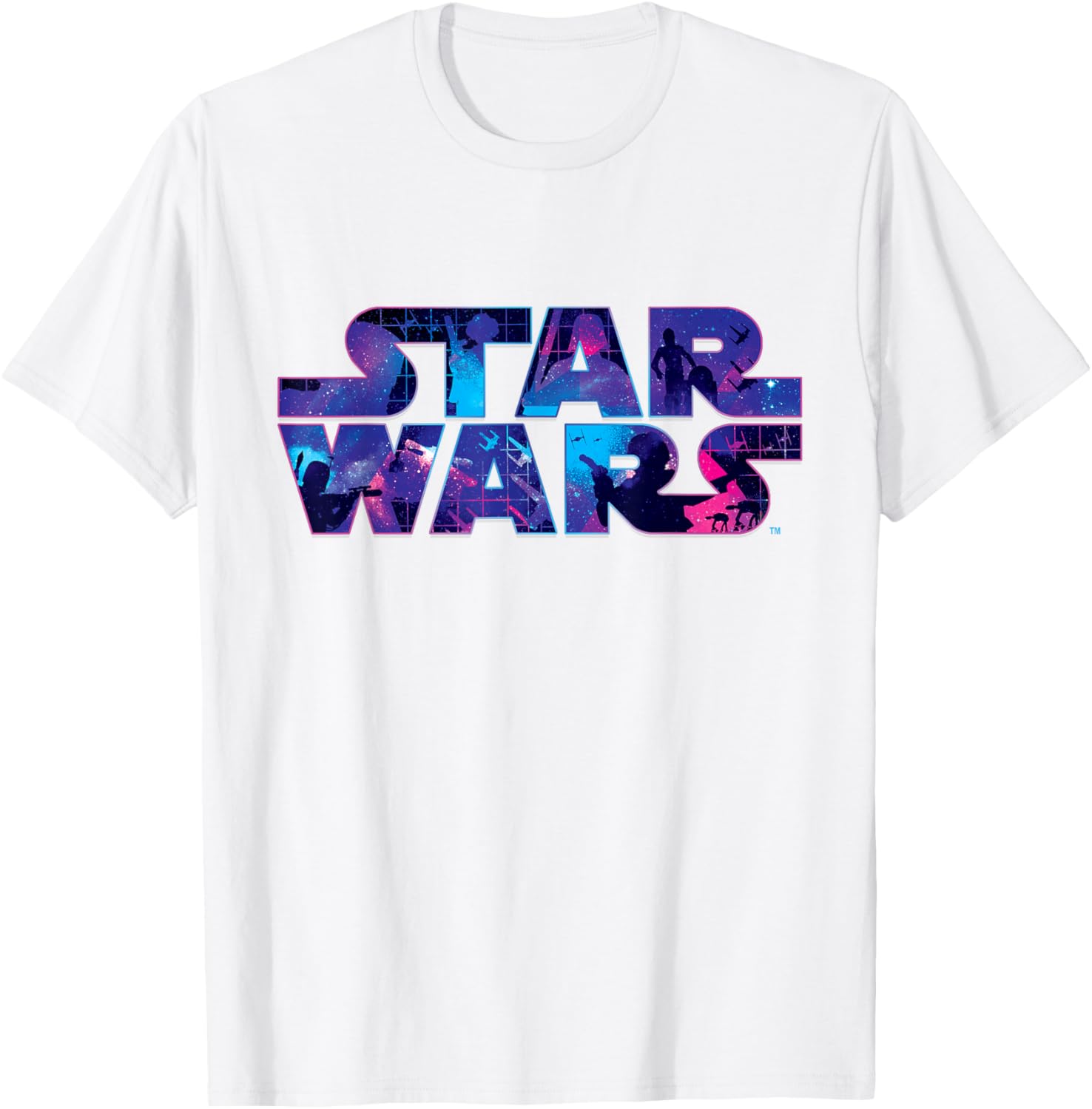 Retro 90s Star Wars Logo Galaxy T-Shirt for Fans of Classic Sci-Fi - 1
