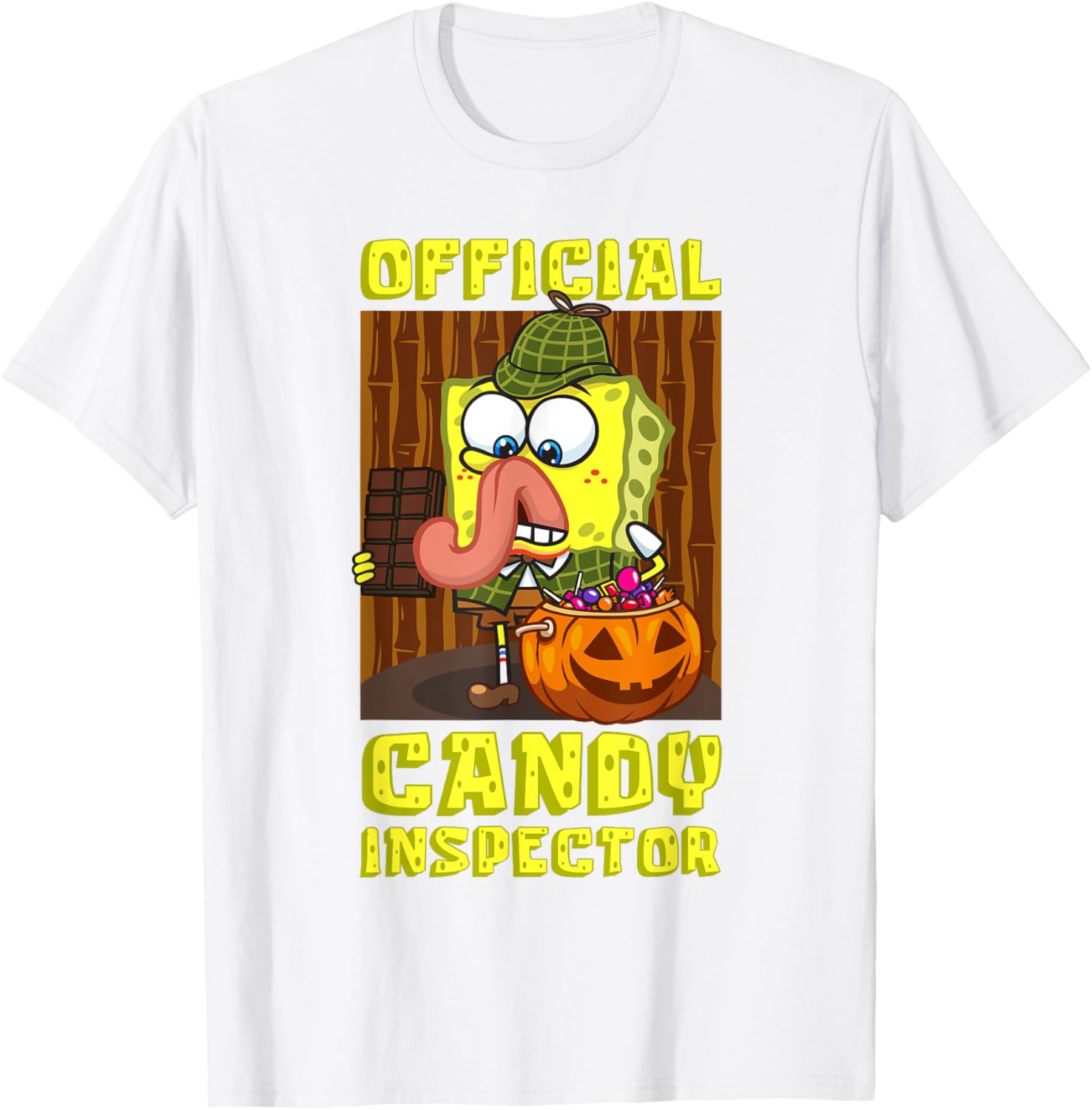 Mademark SpongeBob SquarePants Halloween Candy Inspector Fun T-Shirt - 13