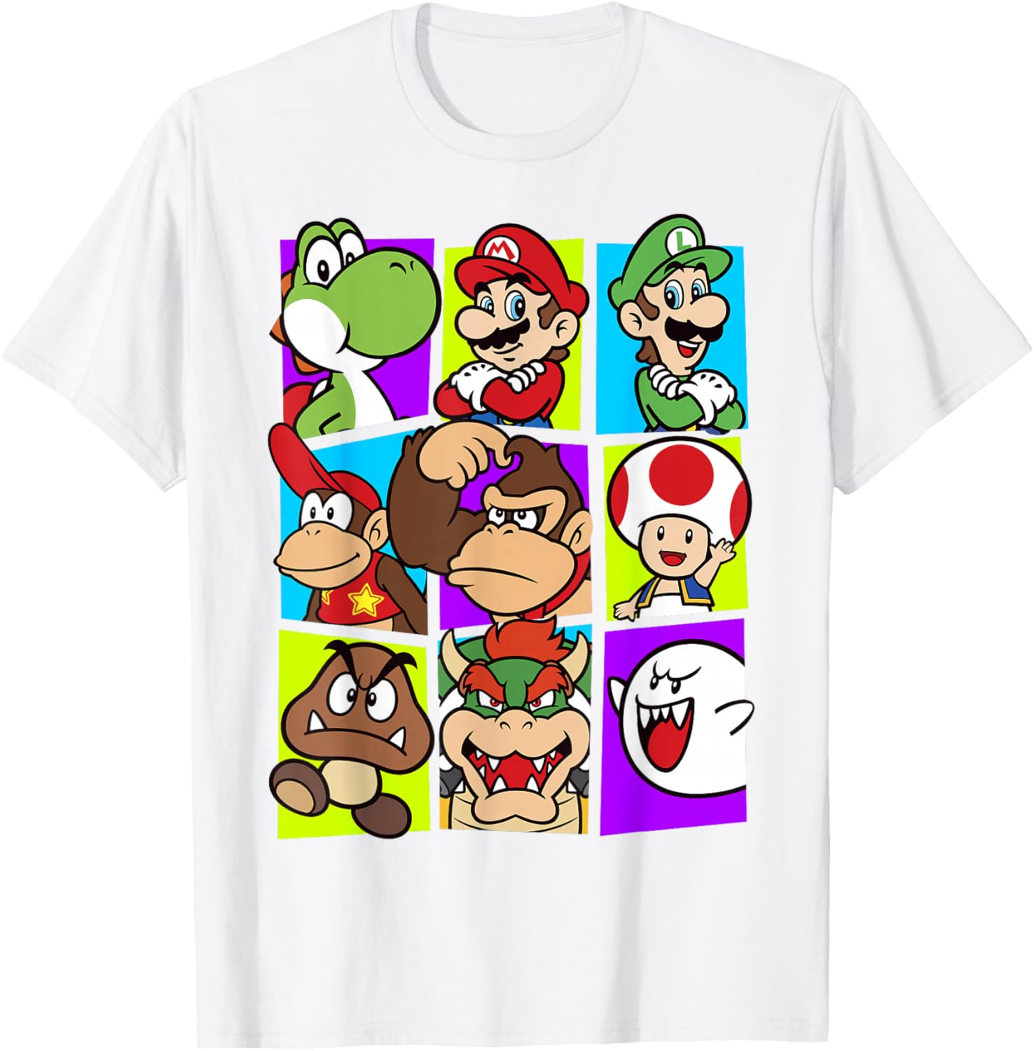 Super Mario Yoshi Luigi Bowser Gang Box-Up Graphic T-Shirt for Fans - 4