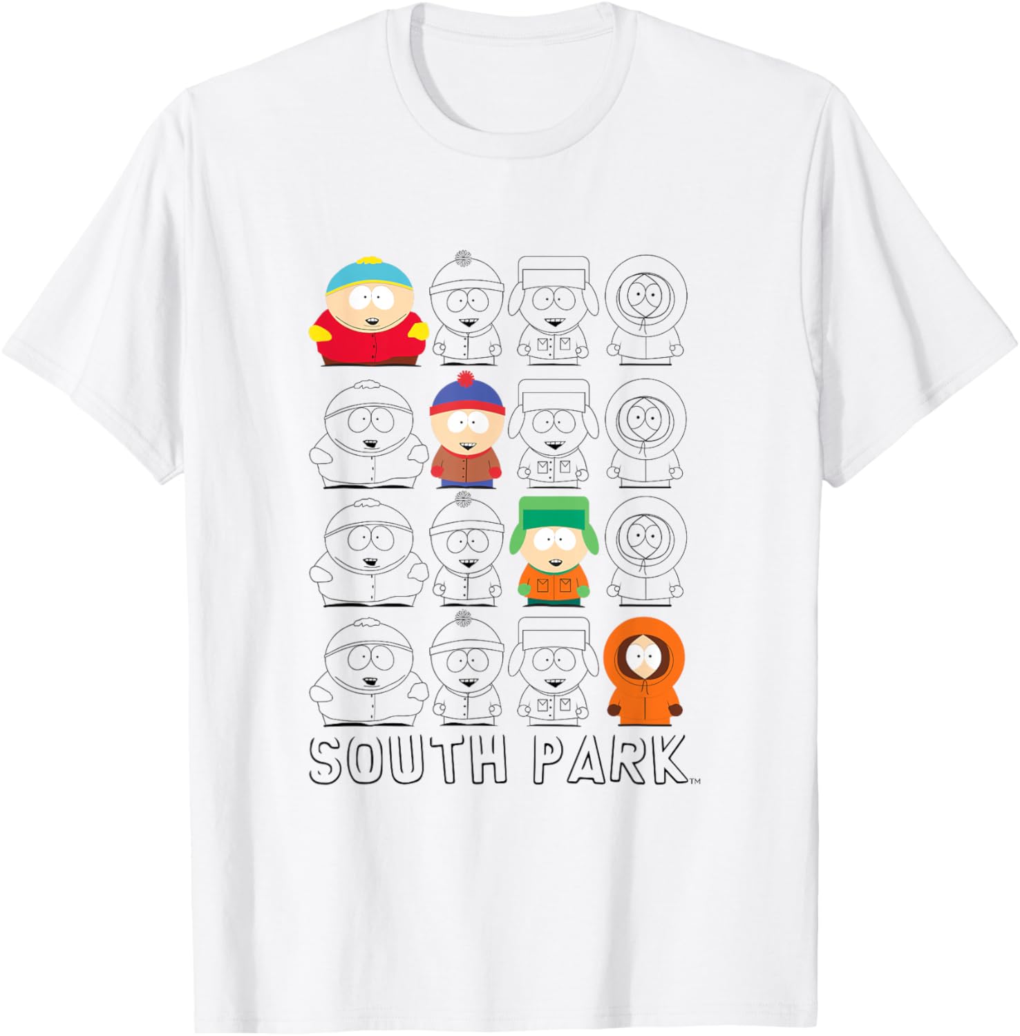 South Park Diagonal Character Box Up T-Shirt for Fun Stylish Fans - 4