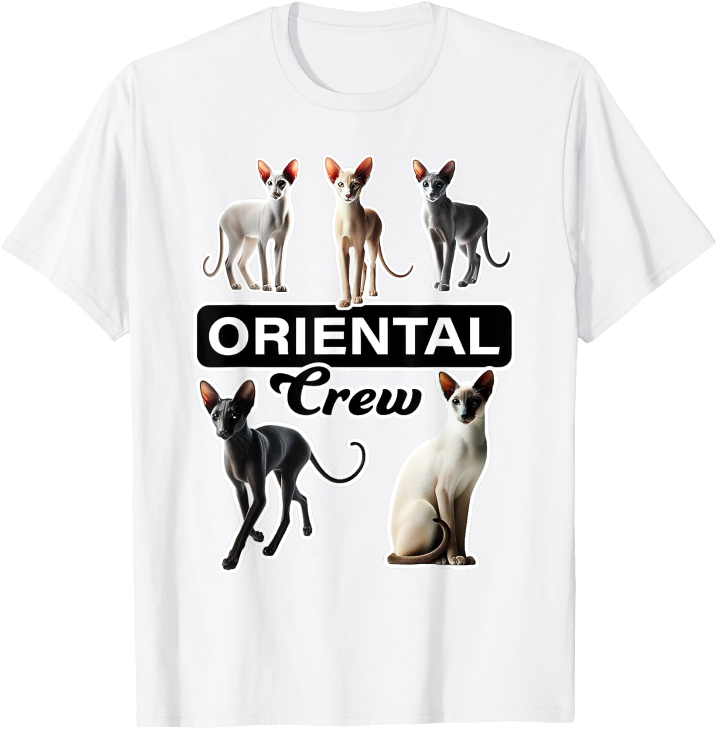 Oriental Cat Crew T-Shirt for Cat Lovers - Stylish and Comfortable Wear - 14