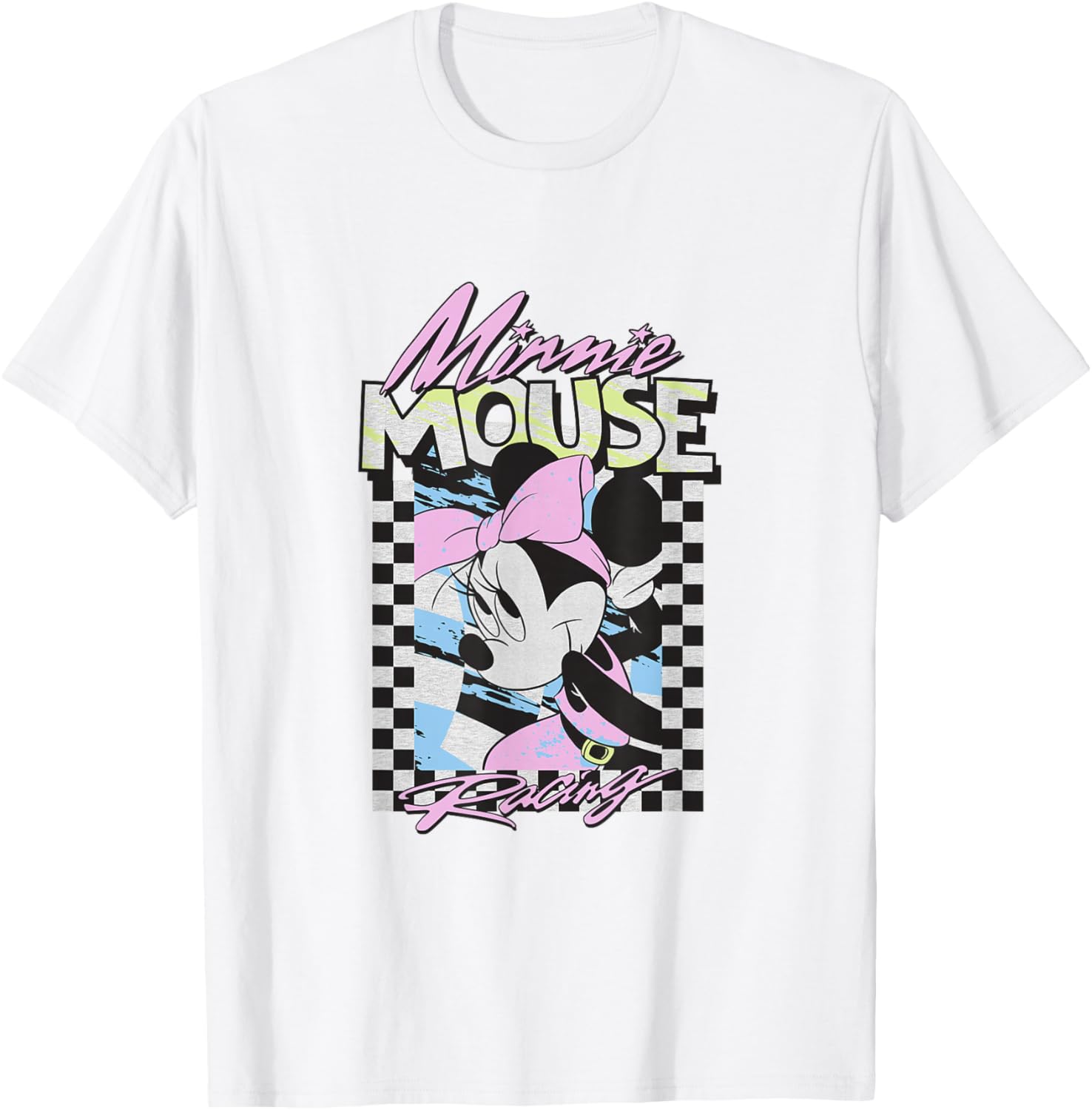 Retro Mickey and Friends Checkered Flag T-Shirt for Fun Racing Fans - 8